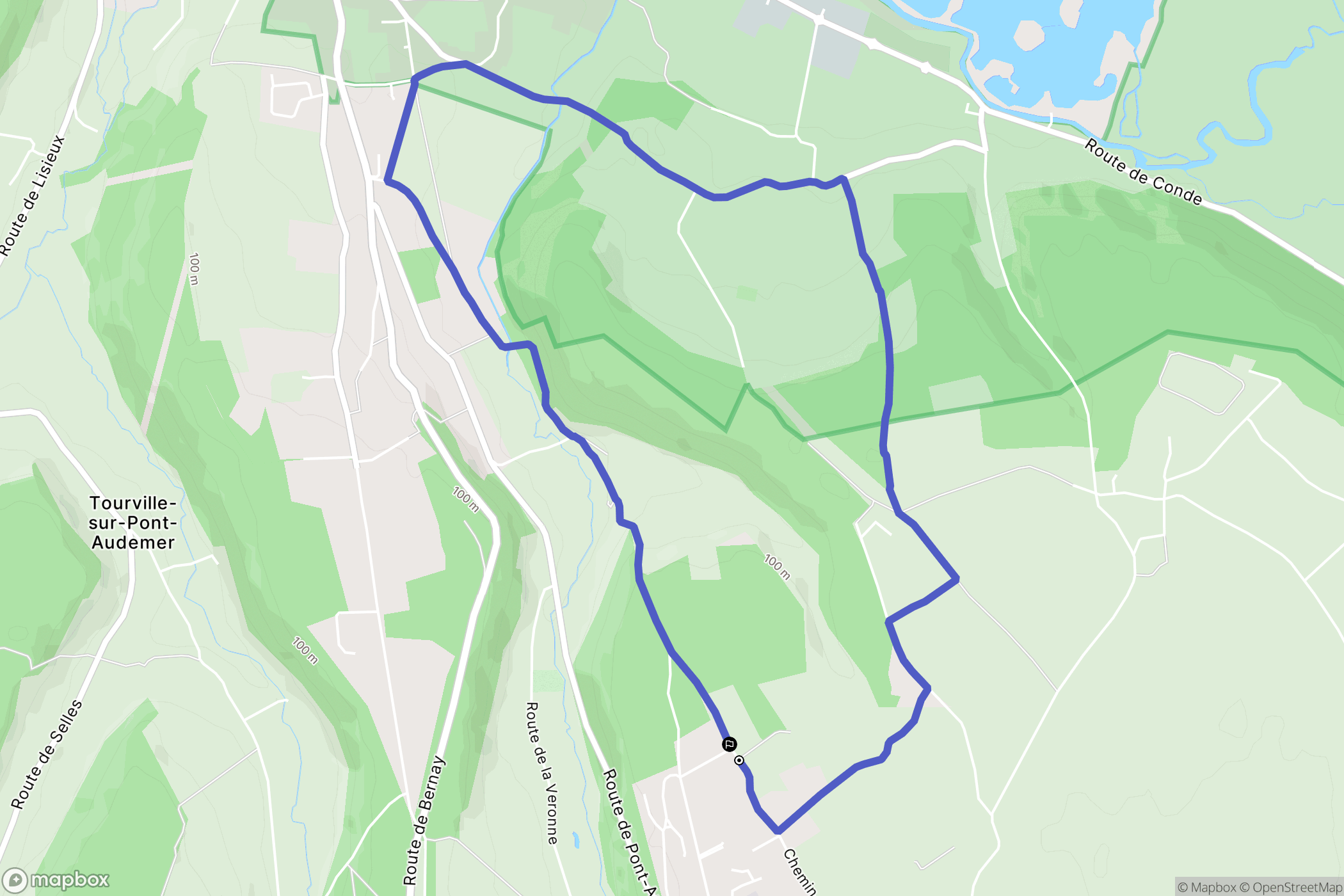 Campigny : carte du parcours de randonnée - France