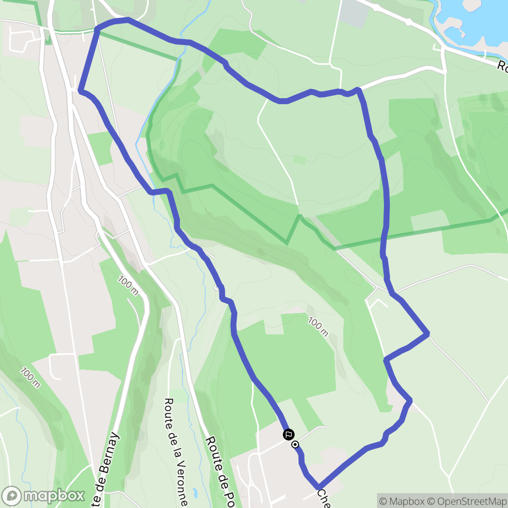 Campigny : carte du parcours de randonnée - France
