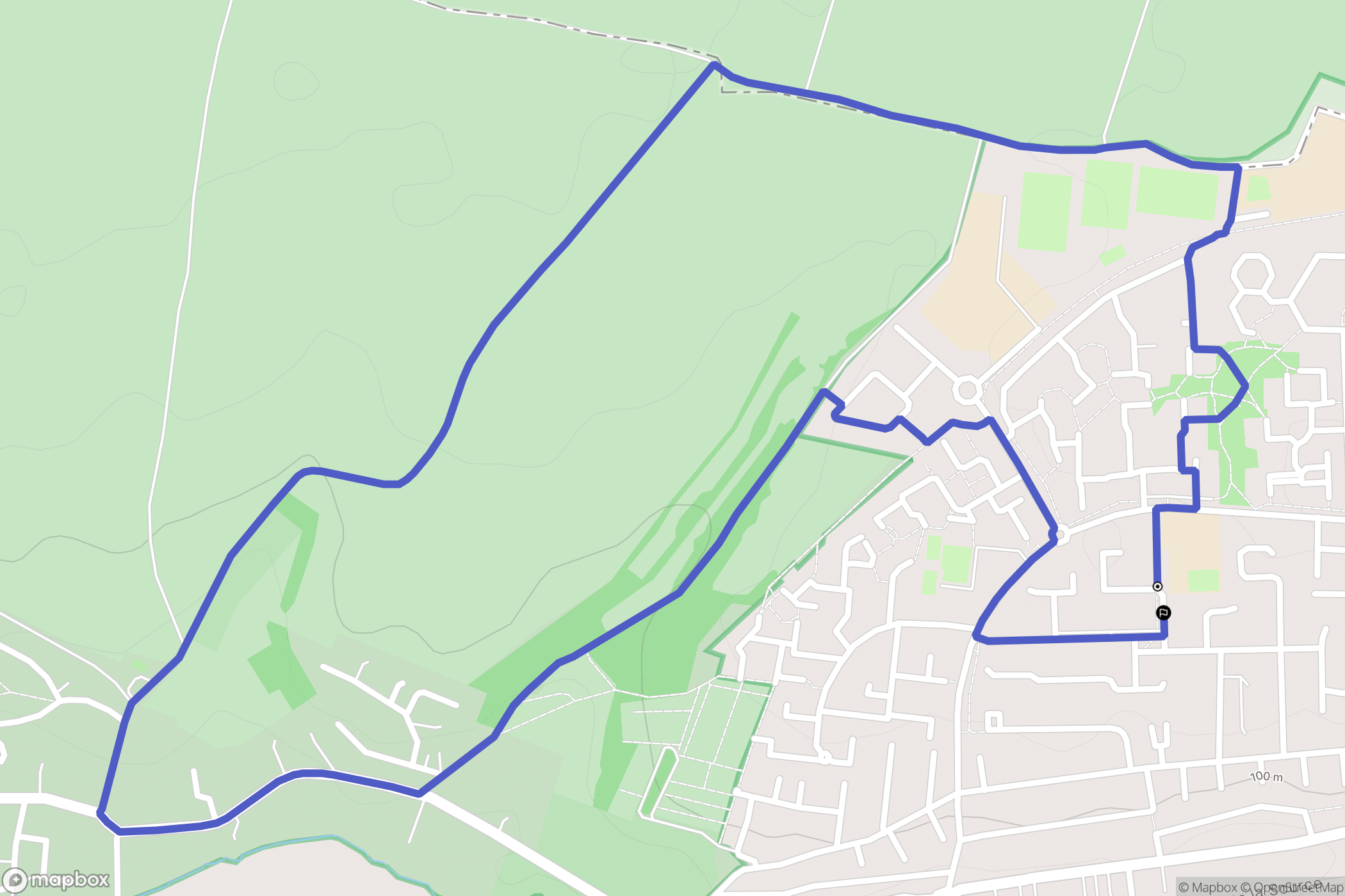Fosses : carte du parcours de randonnée - France