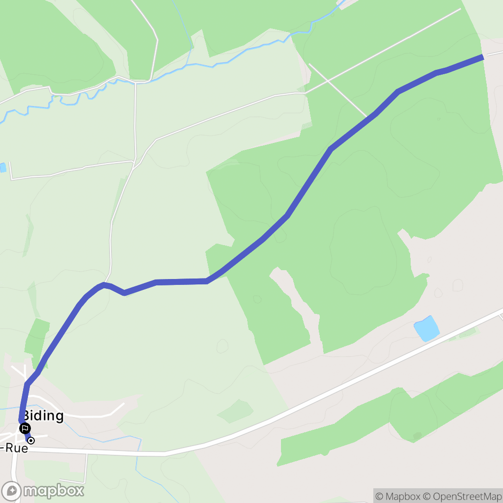 Biding : carte du parcours de randonnée - France