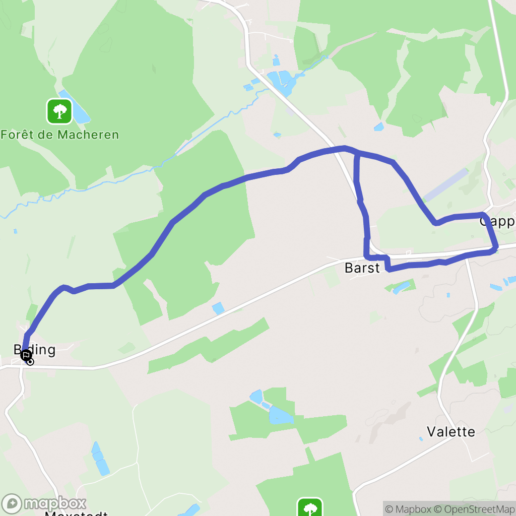 Biding : carte du parcours de randonnée - France