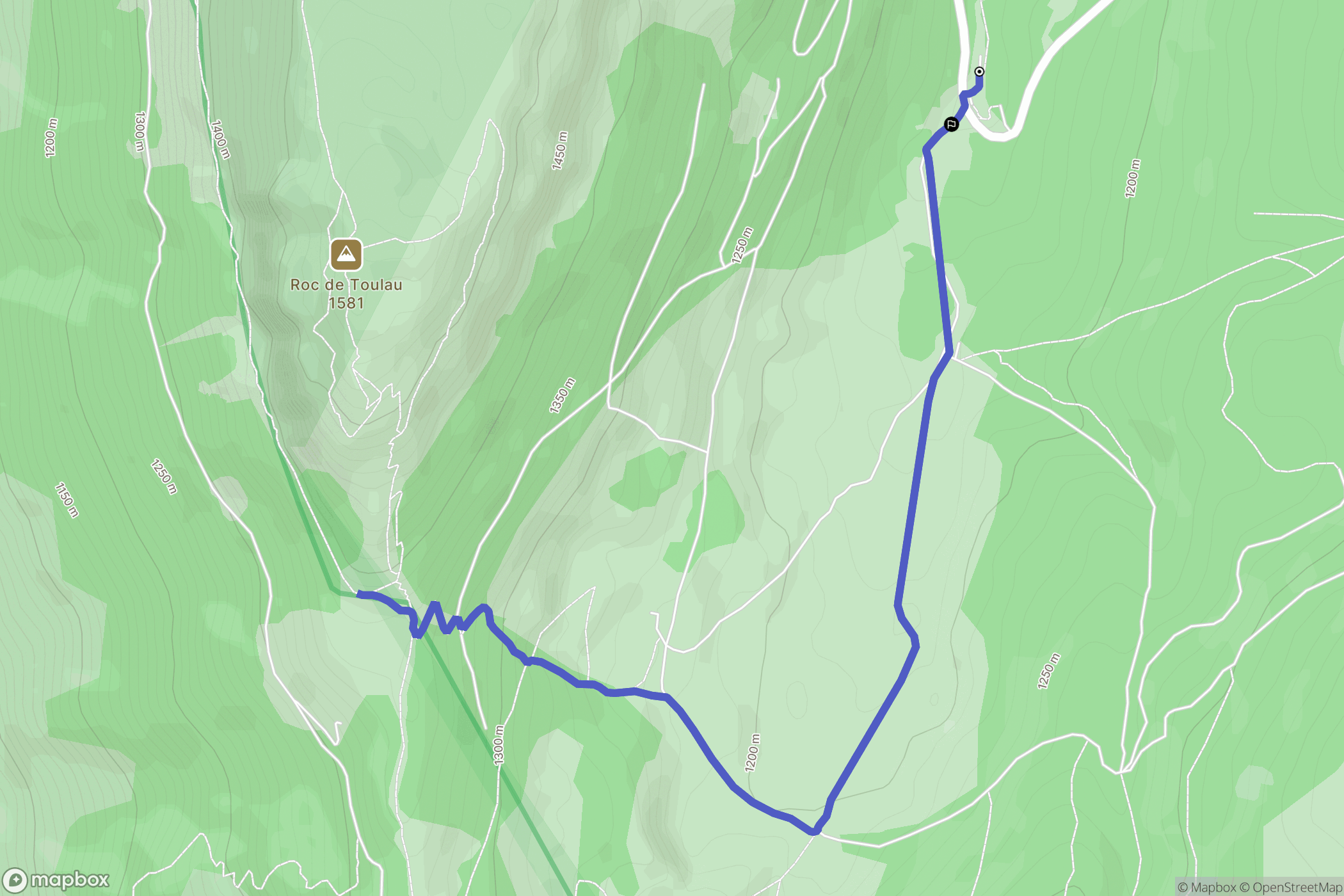 Omblèze : carte du parcours de randonnée - France