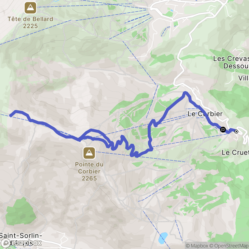 Villarembert : carte du parcours de randonnée - France