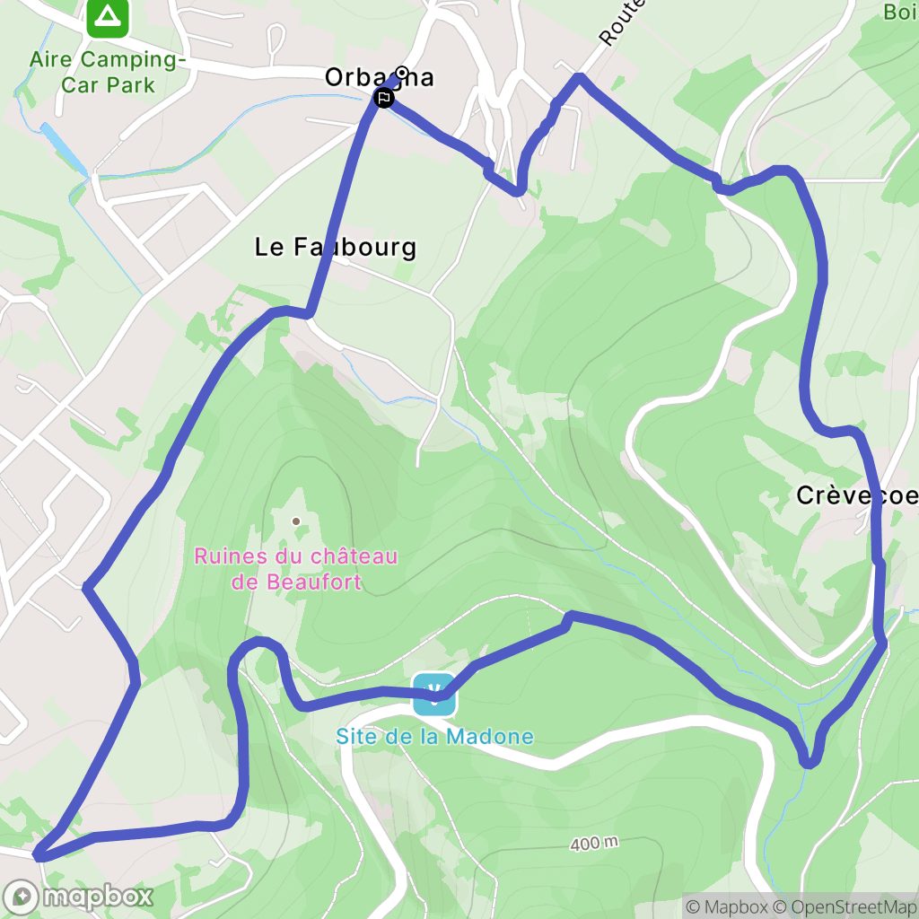 Beaufort-Orbagna : carte du parcours de randonnée - France