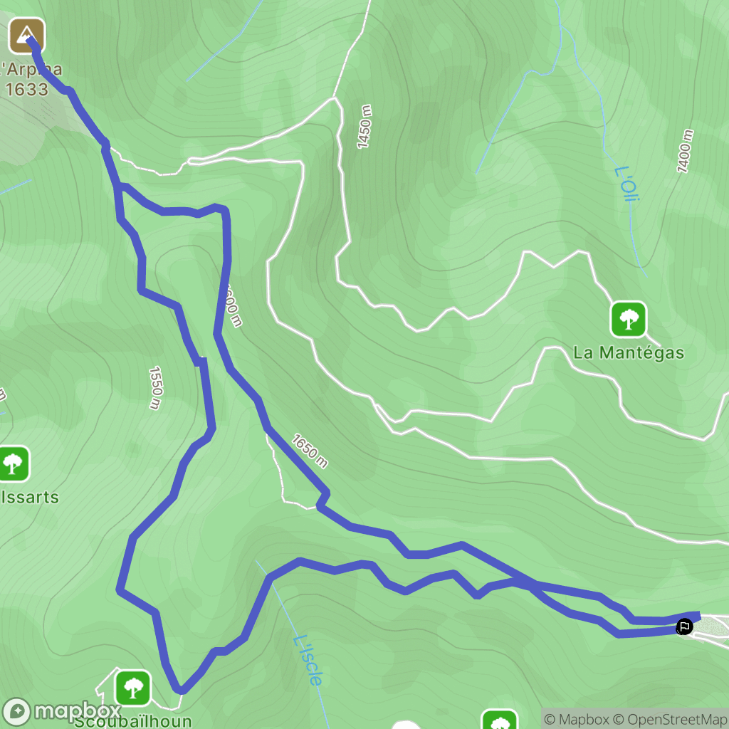 La Bollène-Vésubie : carte du parcours de randonnée - France