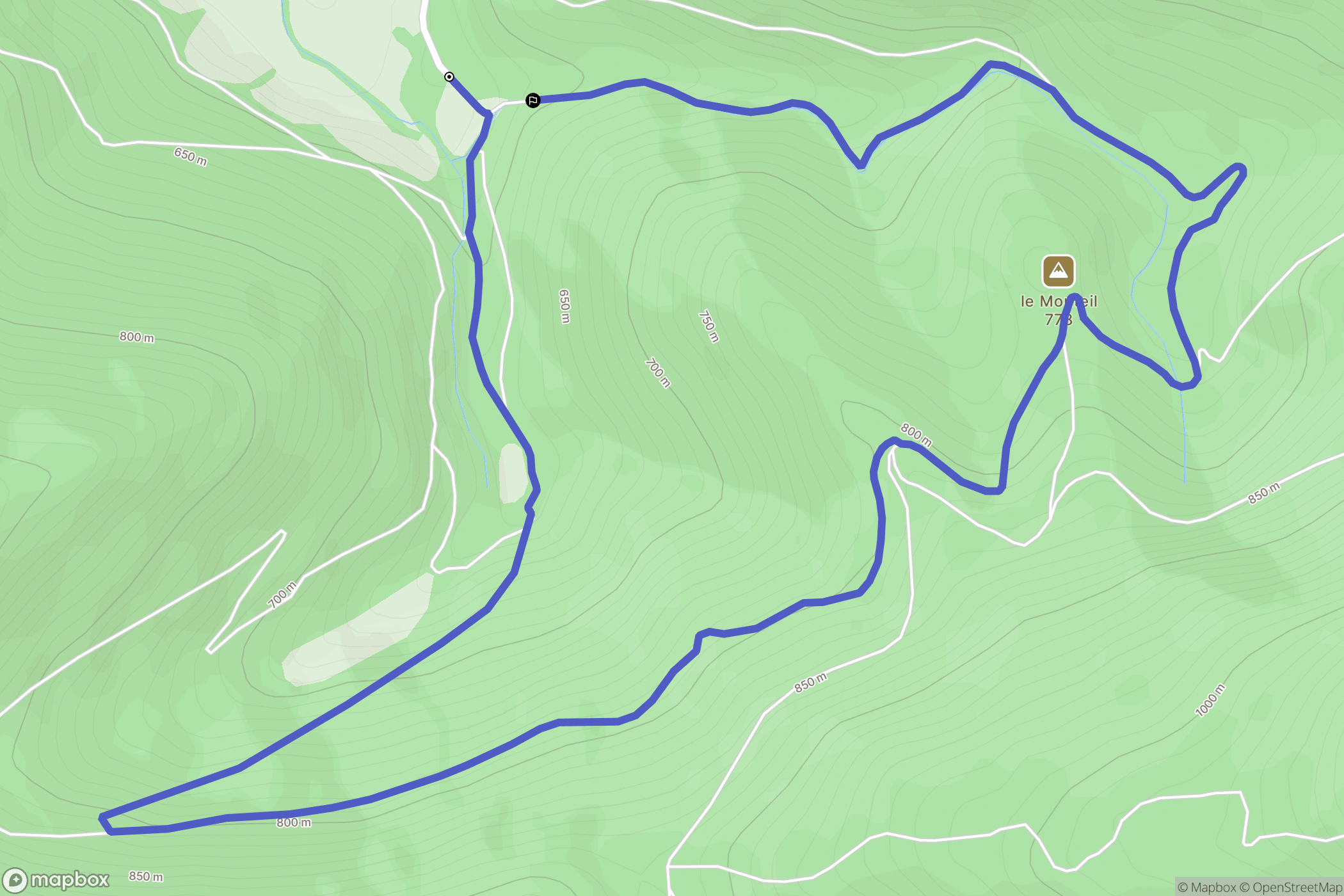 Gazave : carte du parcours de randonnée - France