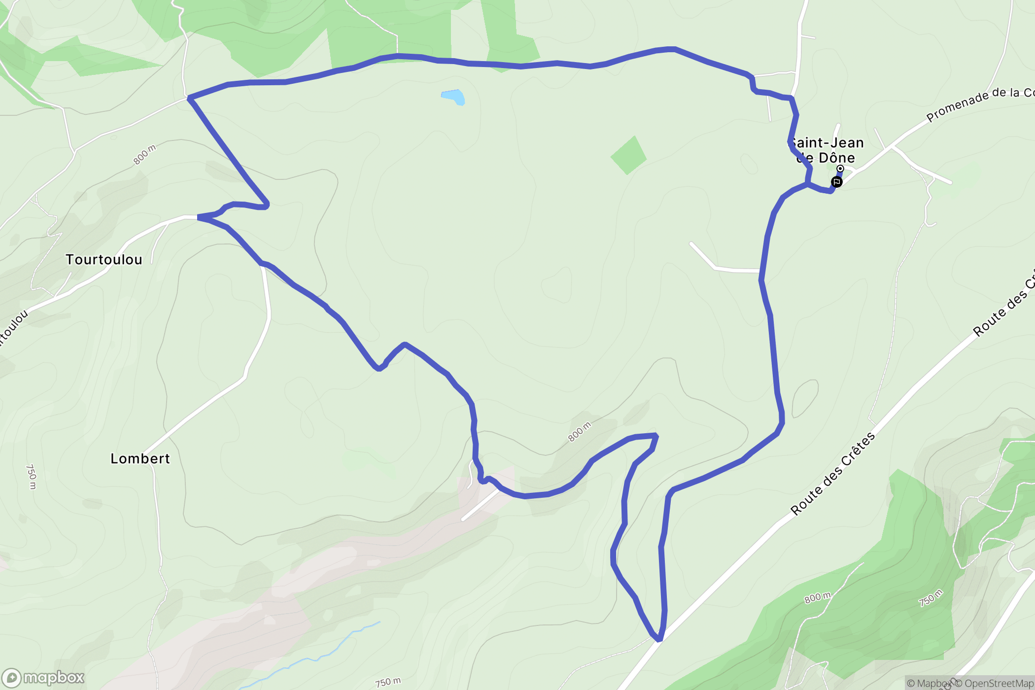 Saint-Simon : carte du parcours de randonnée - France