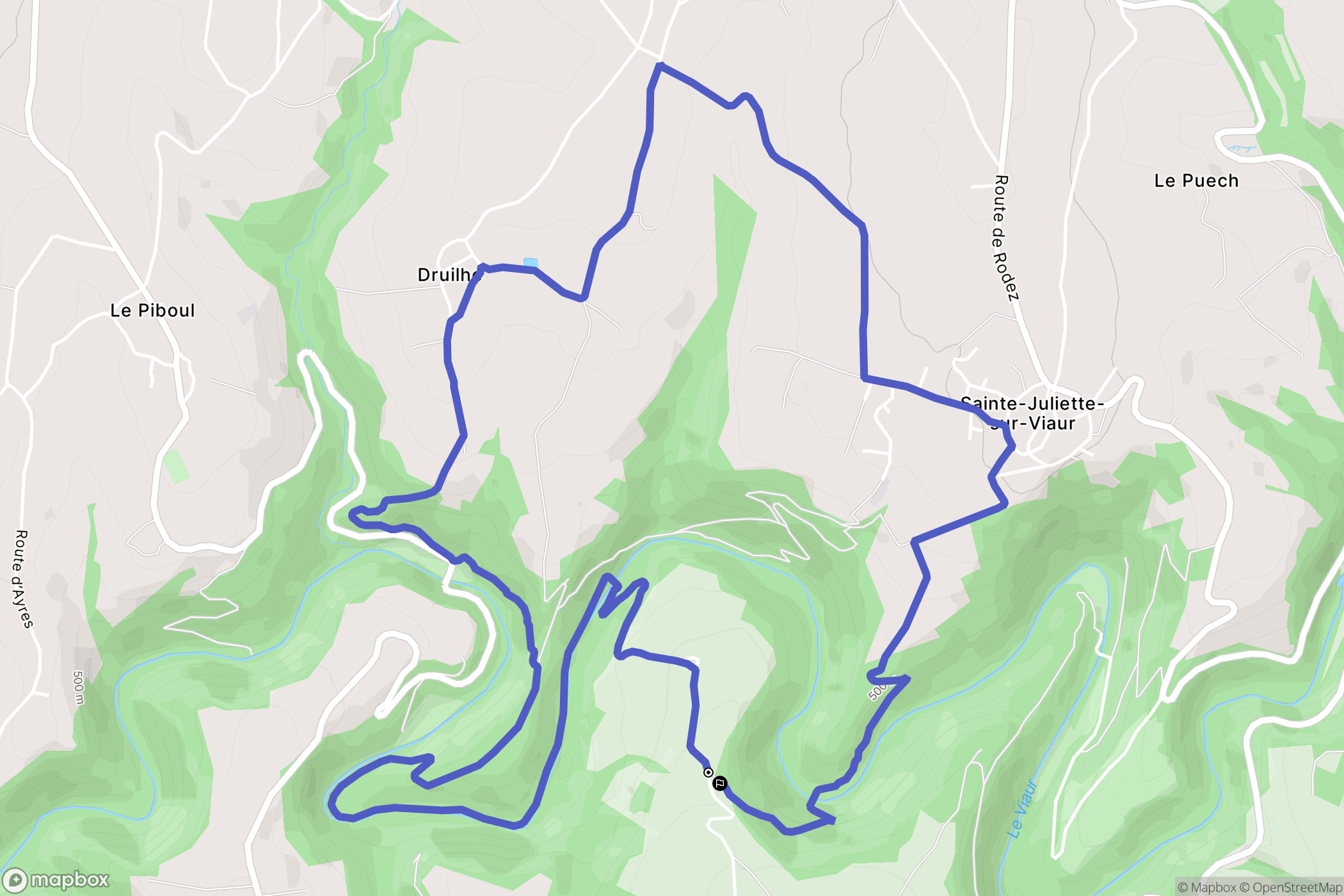 Cassagnes-Bégonhès : carte du parcours de randonnée - France