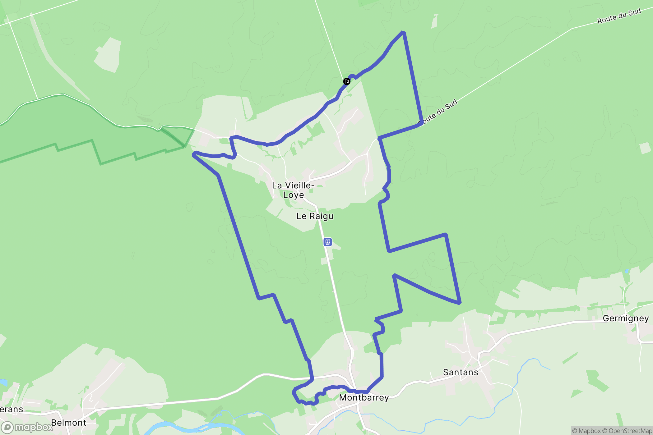 La Vieille-Loye : carte du parcours de randonnée - France