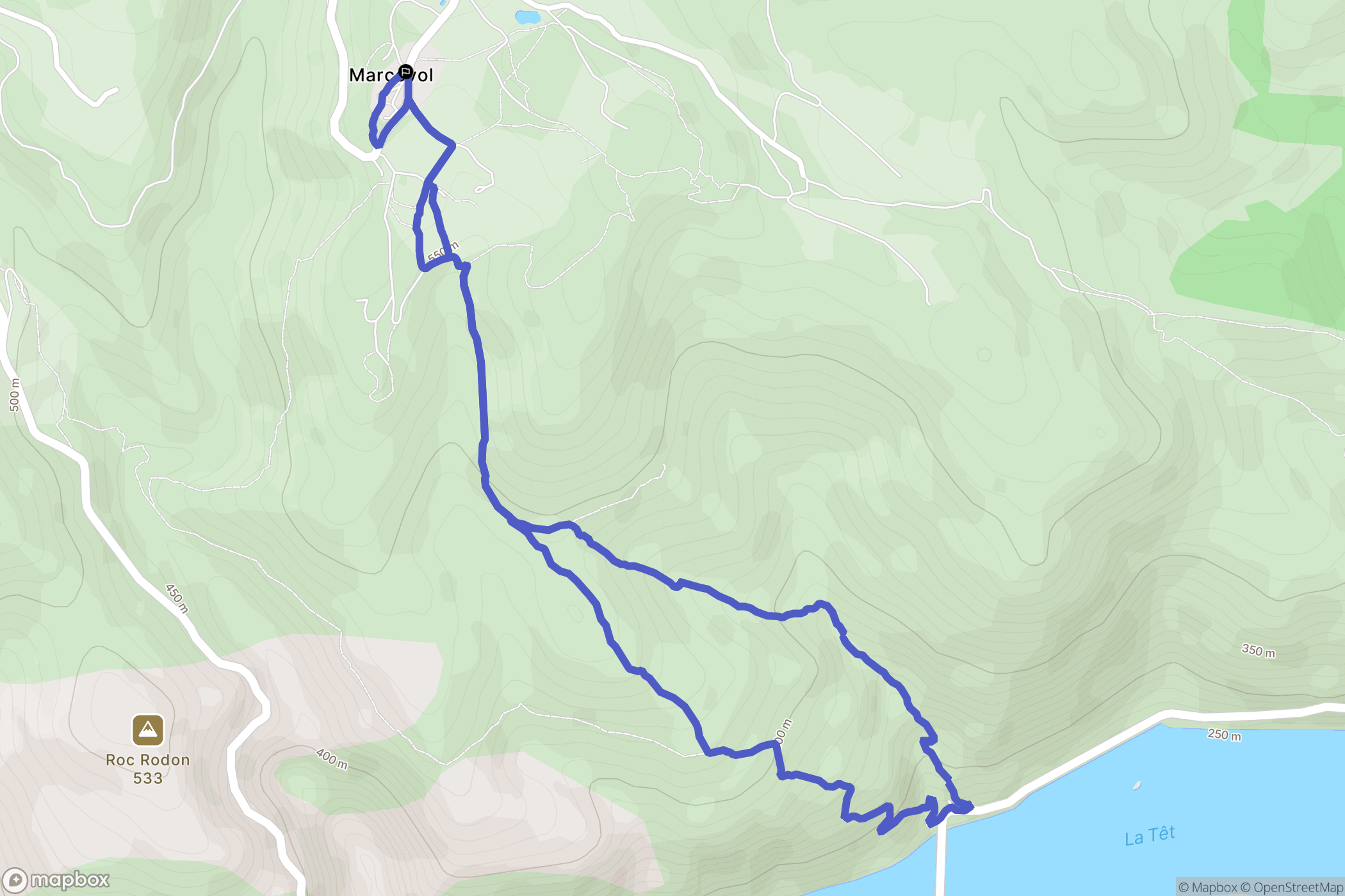Arboussols : carte du parcours de randonnée - France