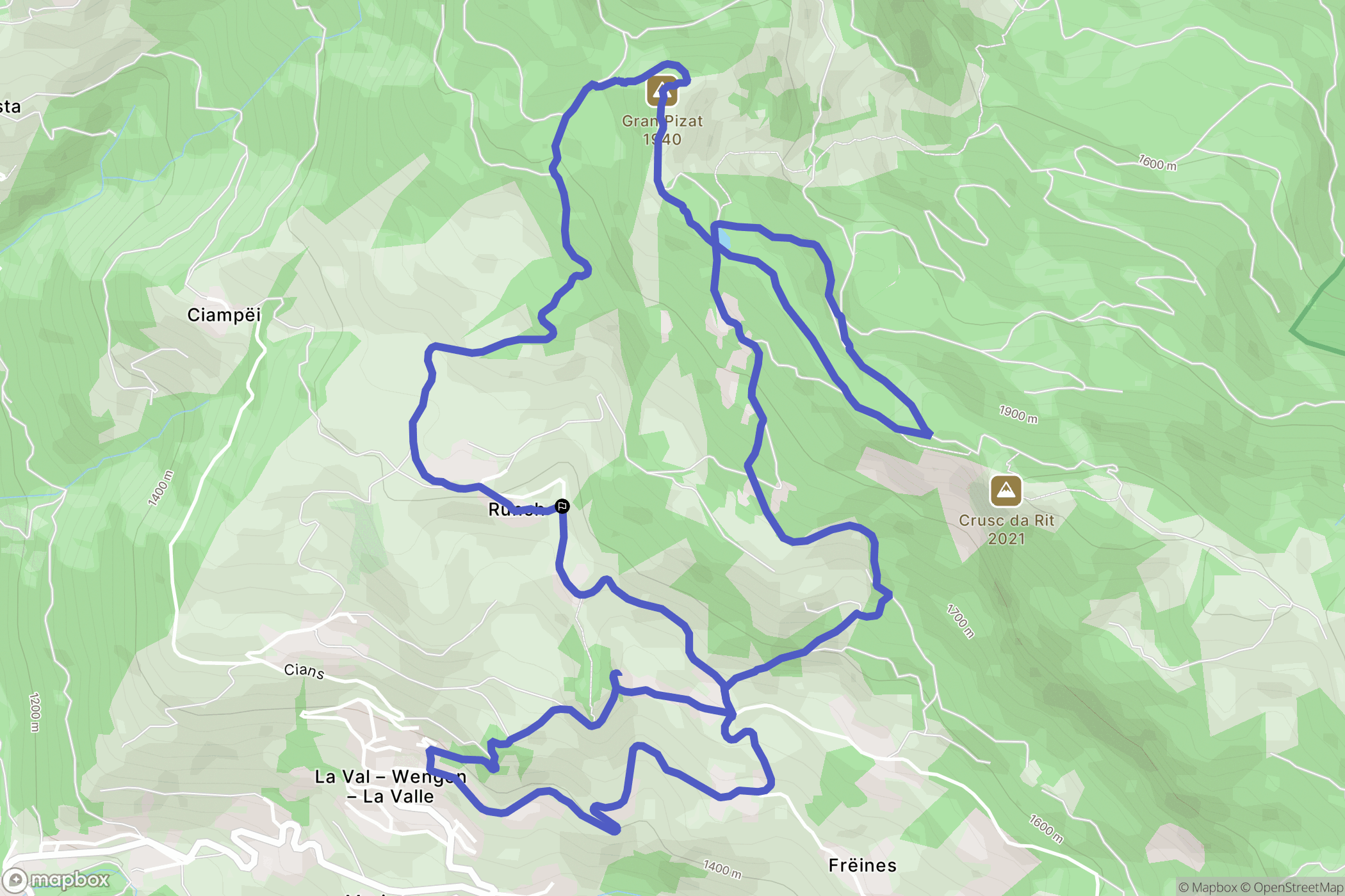  : carte du parcours de randonnée - Italy