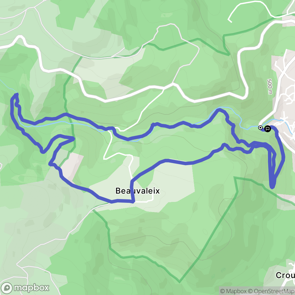 Enval : carte du parcours de randonnée - France