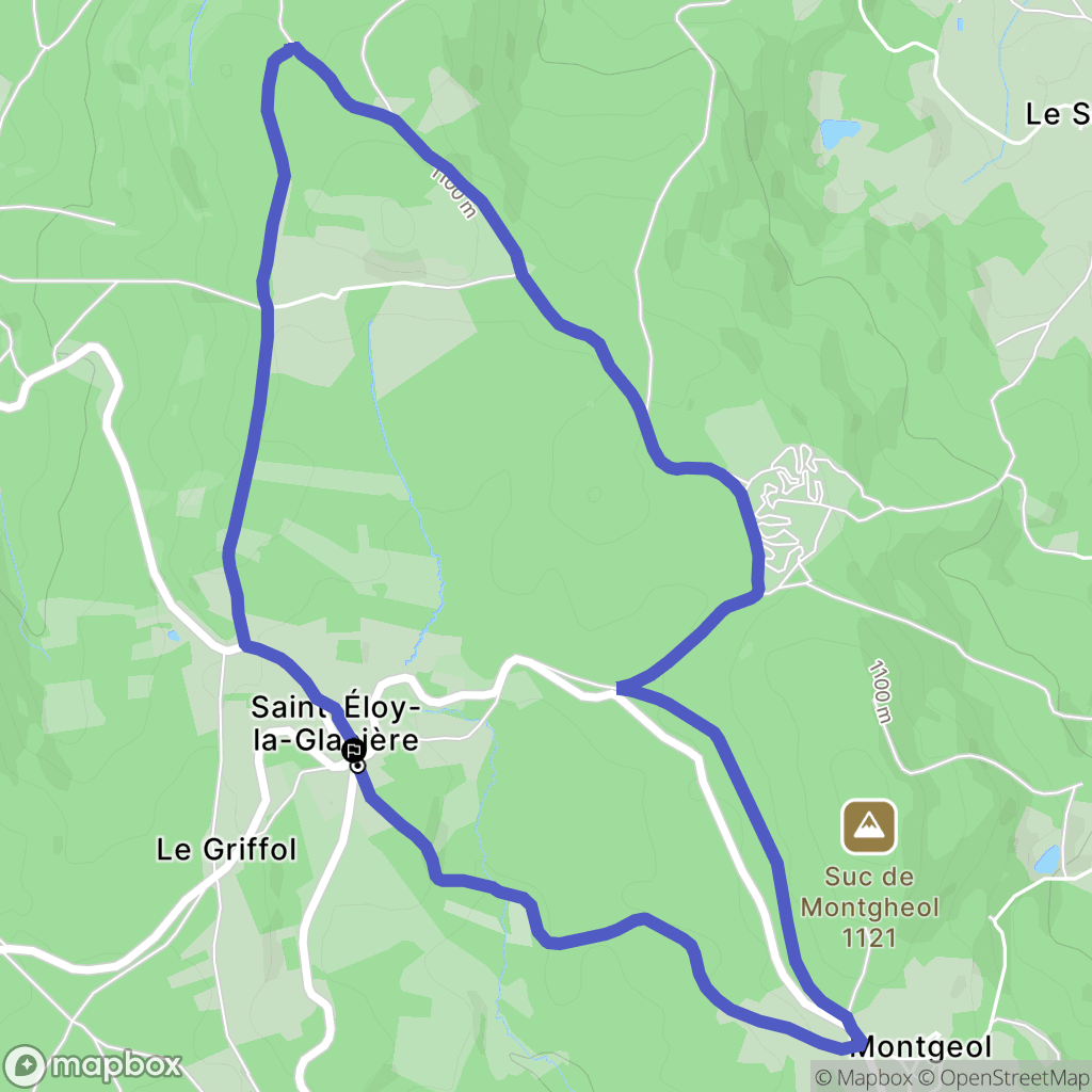 Saint-Éloy-la-Glacière : carte du parcours de randonnée - France