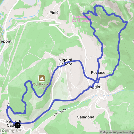 Pelos di Cadore : carte du parcours de randonnée - Italy