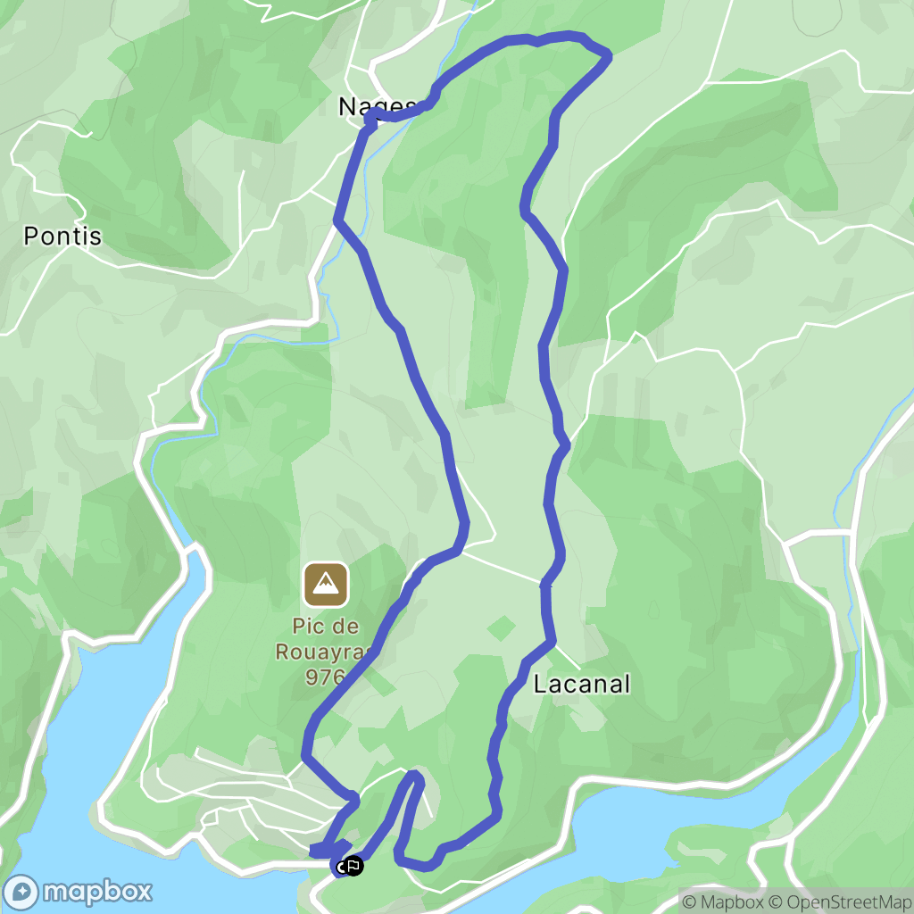 Nages : carte du parcours de randonnée - France
