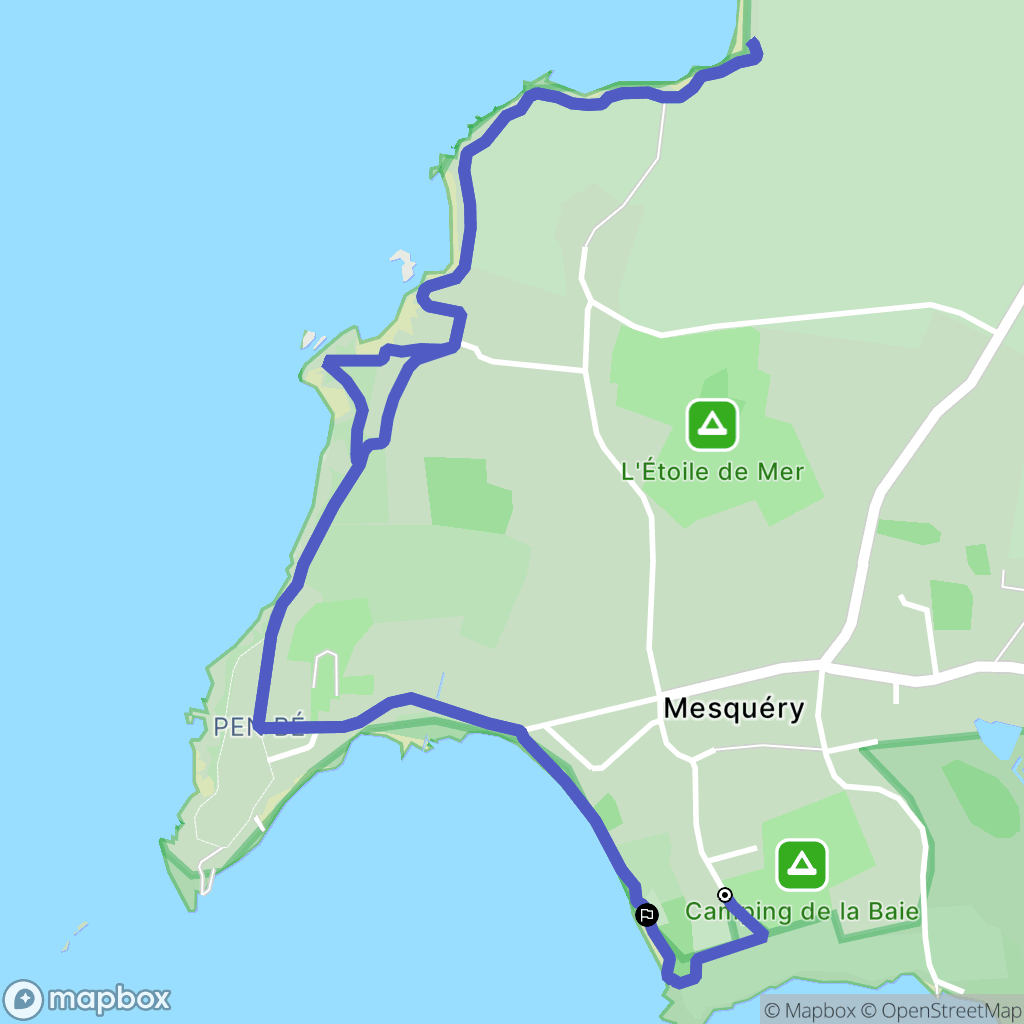 Assérac : carte du parcours de randonnée - France