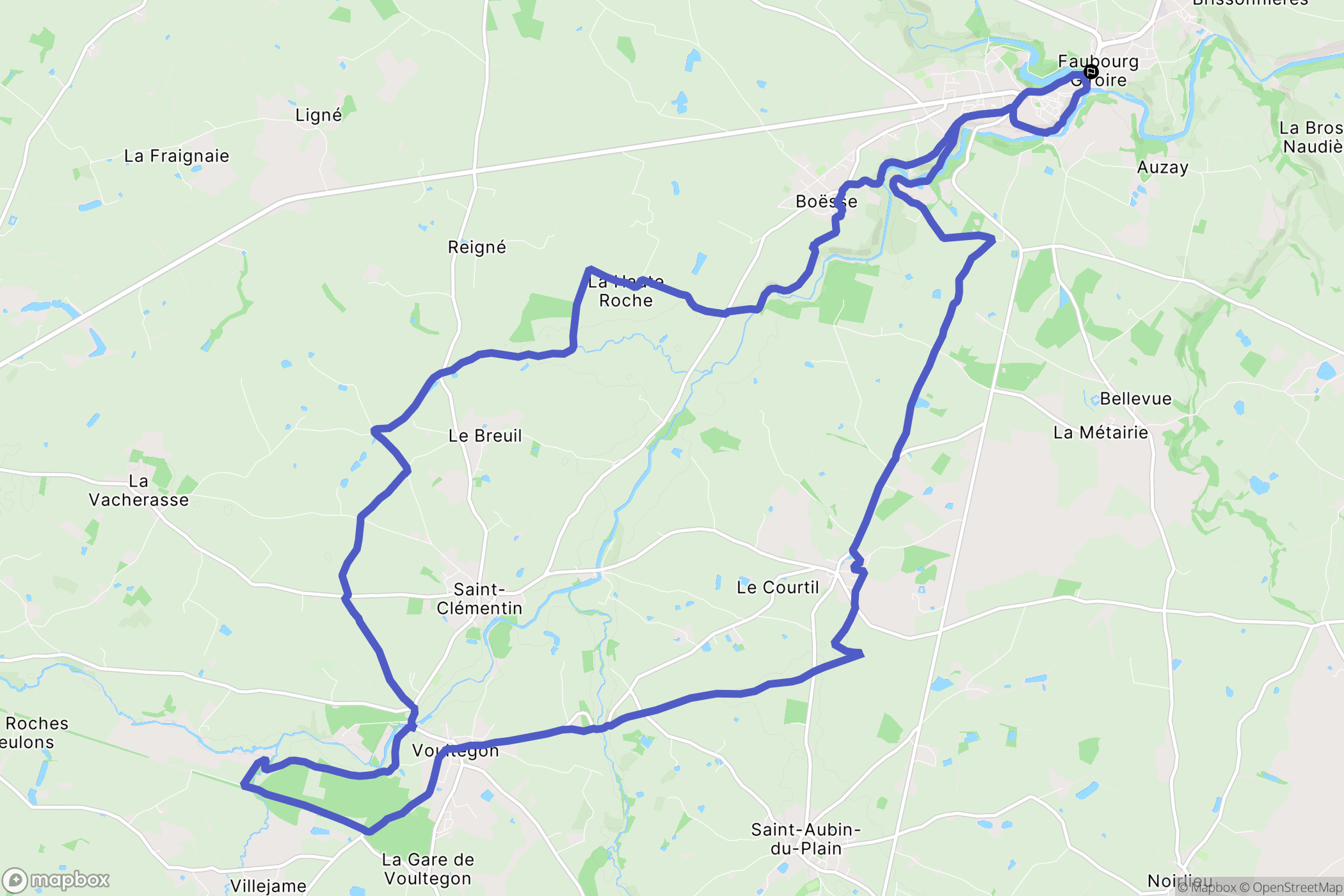 Argentonnay : carte du parcours de randonnée - France