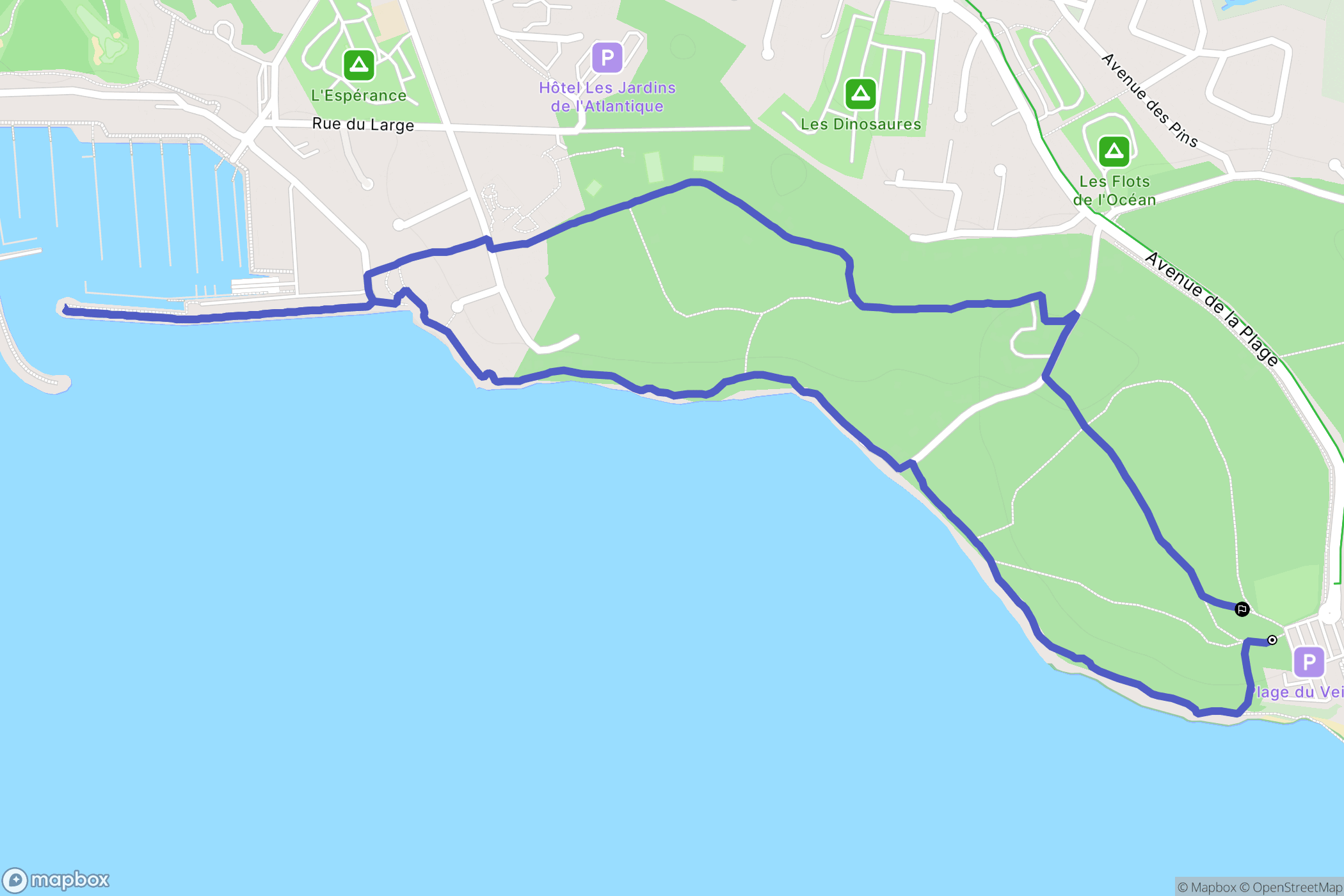 Talmont-Saint-Hilaire : carte du parcours de randonnée - France