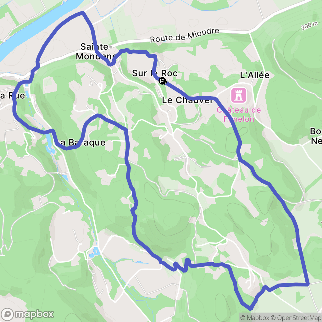 Sainte-Mondane : carte du parcours de randonnée - France