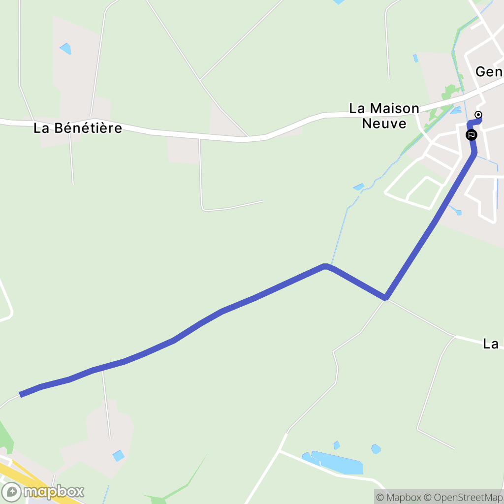 La Genétouze : carte du parcours de randonnée - France