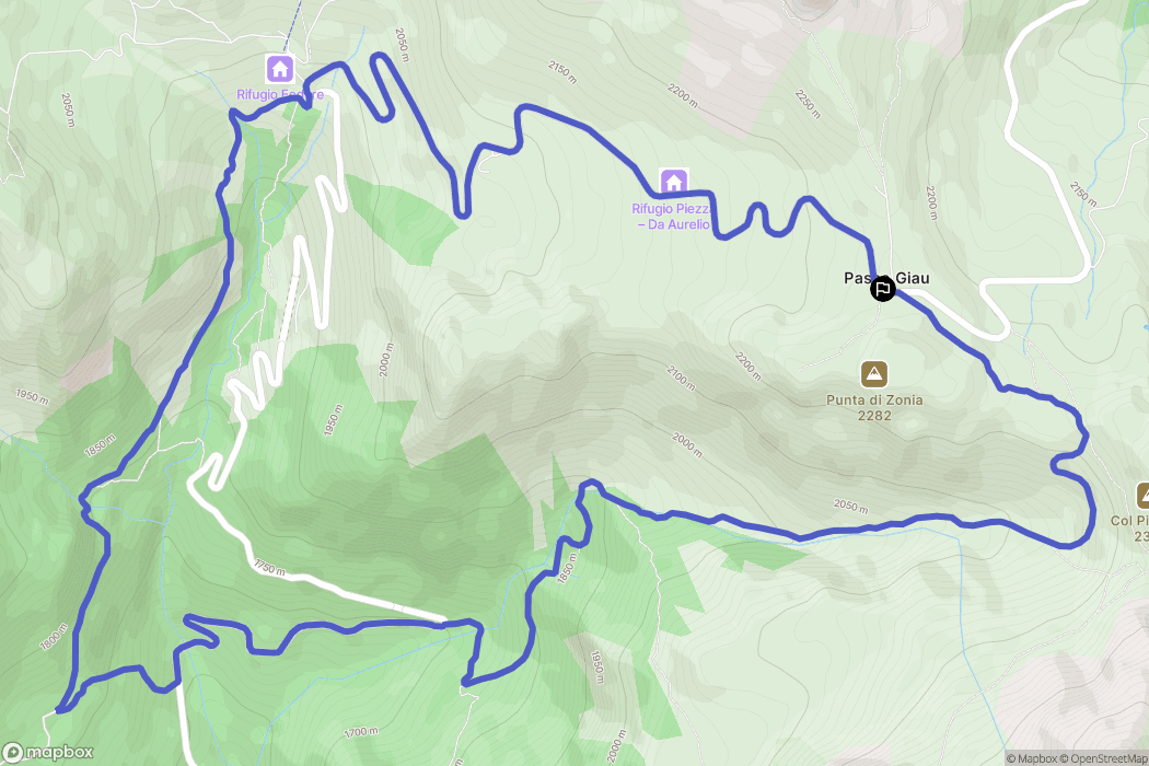 : carte du parcours de randonnée - Italy
