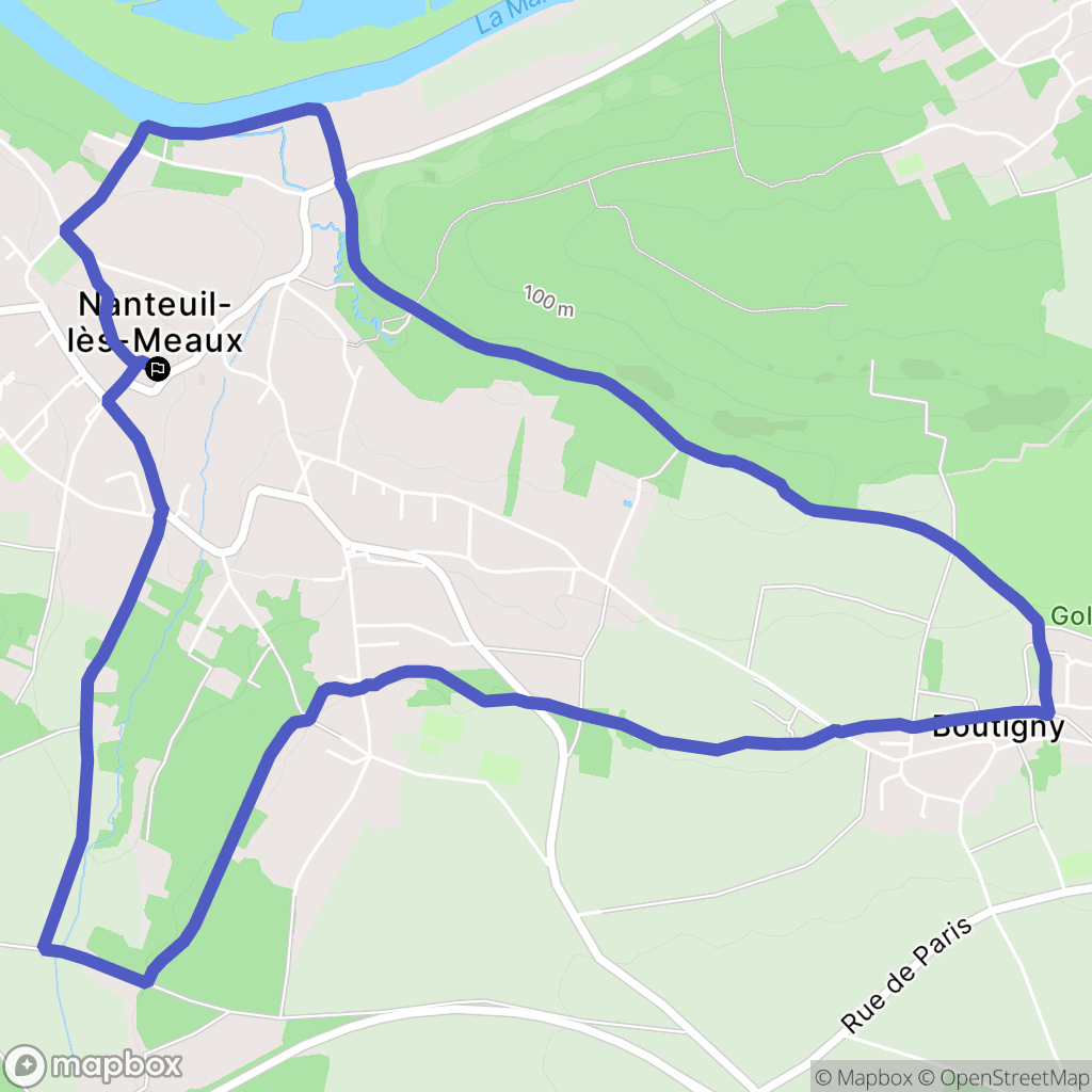 Nanteuil-lès-Meaux : carte du parcours de randonnée - France