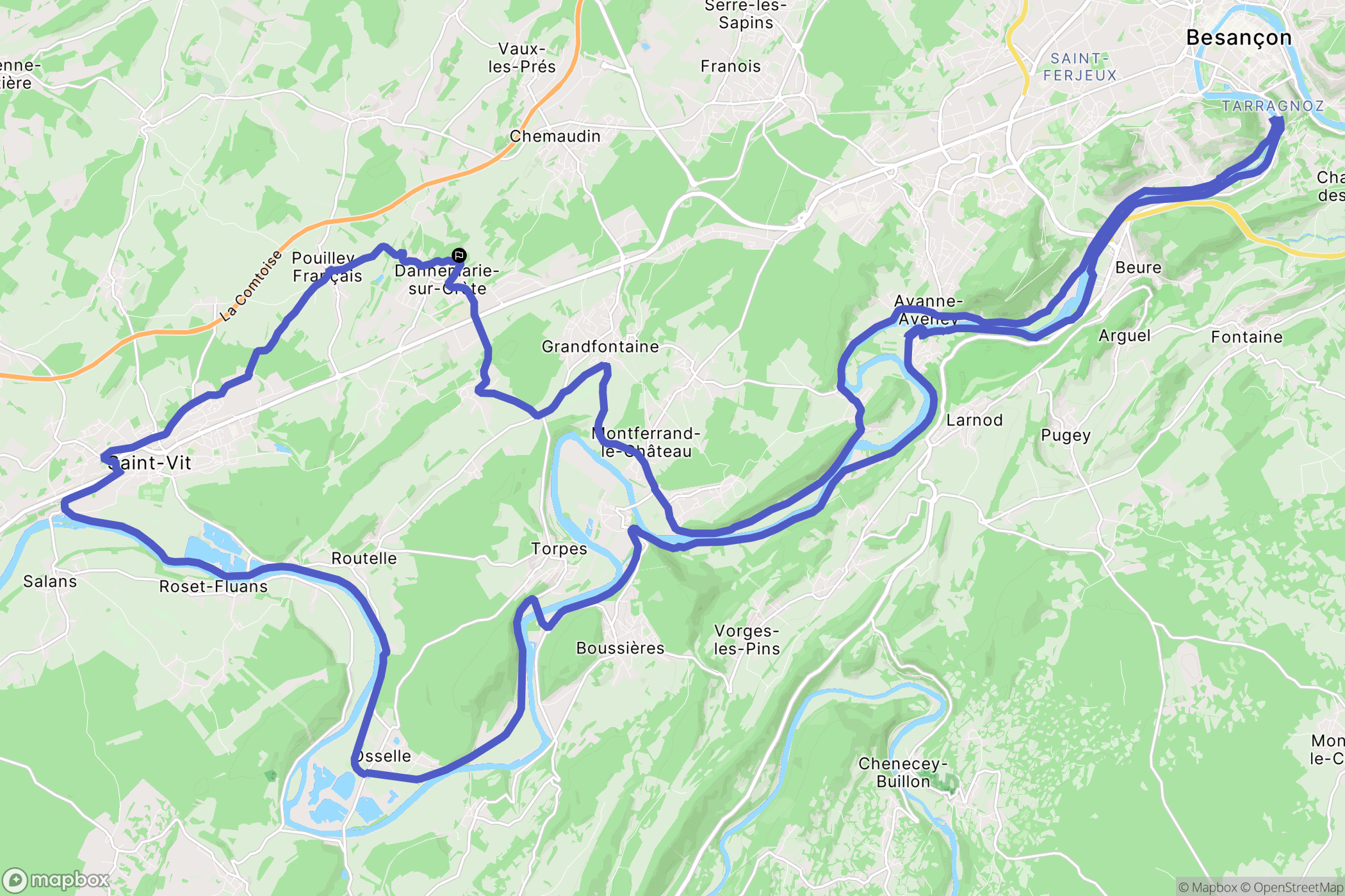 Dannemarie-sur-Crète : carte du parcours de randonnée - France