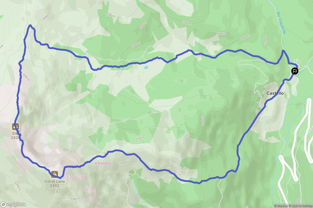  : carte du parcours de randonnée - Italy