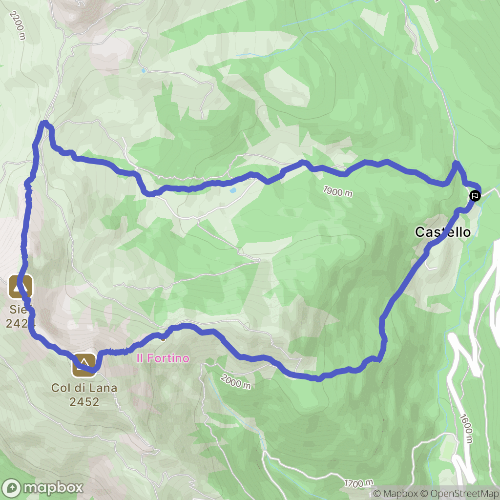  : carte du parcours de randonnée - Italy