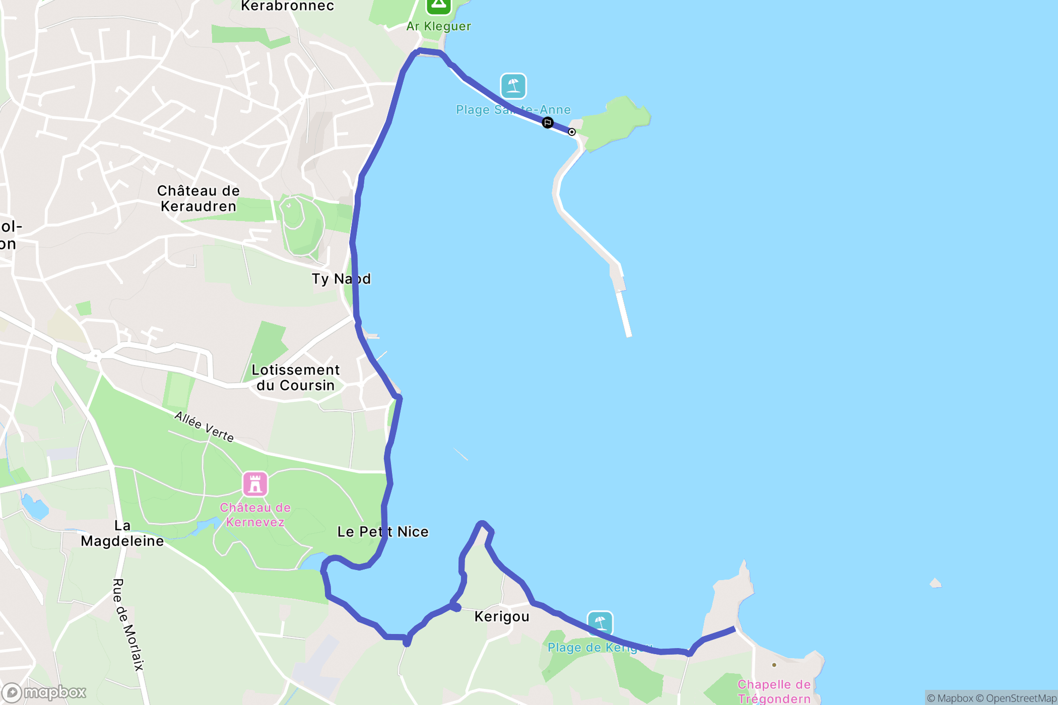 Saint-Pol-de-Léon : carte du parcours de randonnée - France