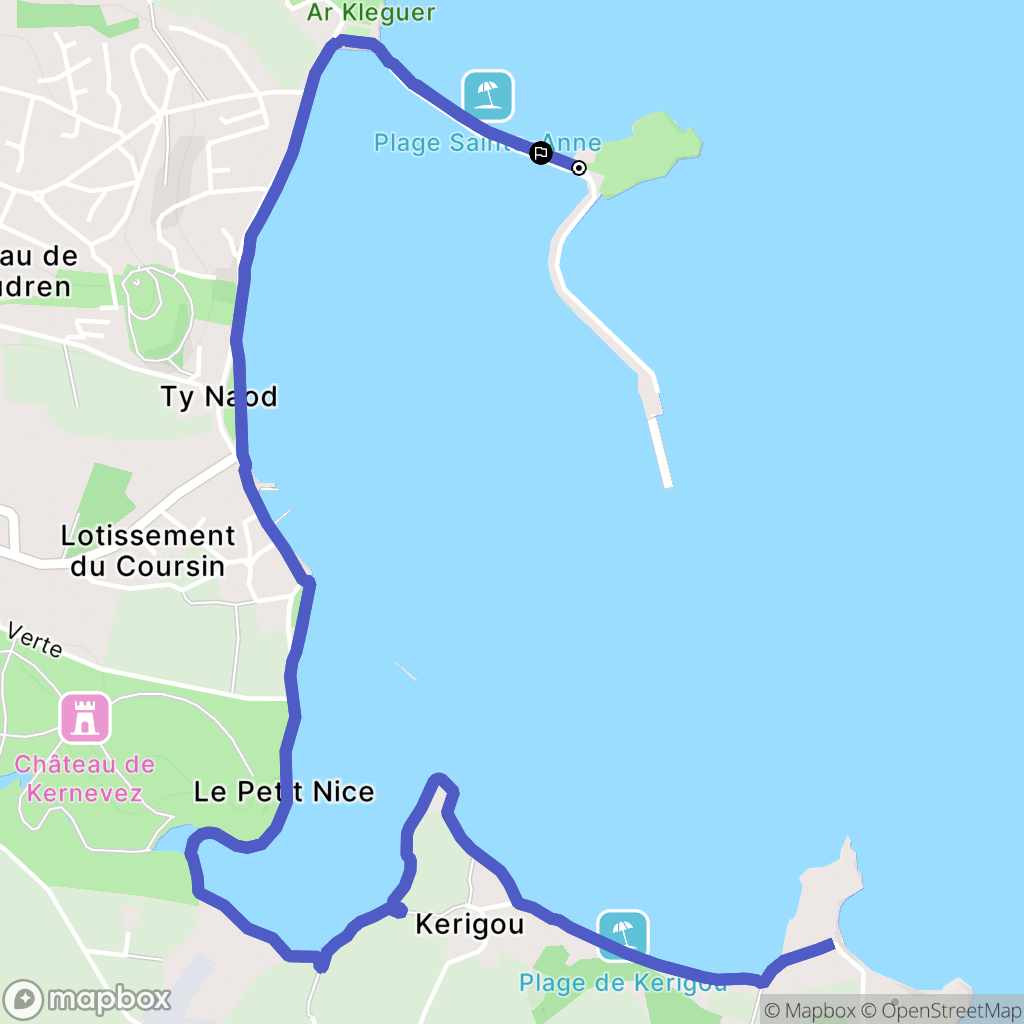Saint-Pol-de-Léon : carte du parcours de randonnée - France