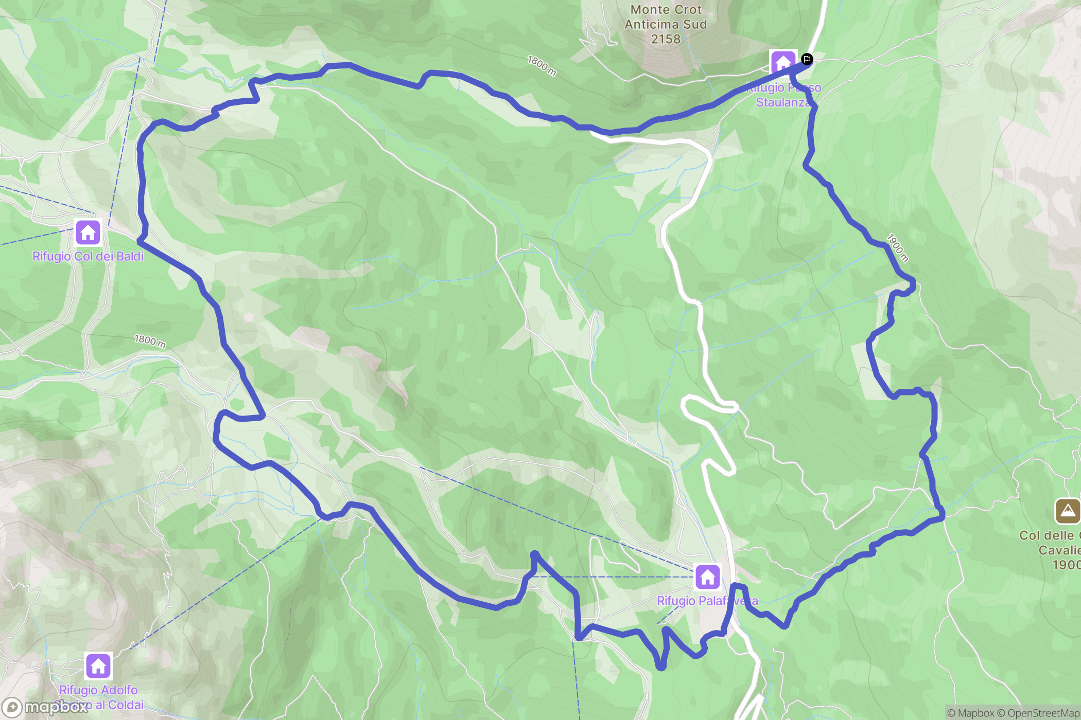  : carte du parcours de randonnée - Italy