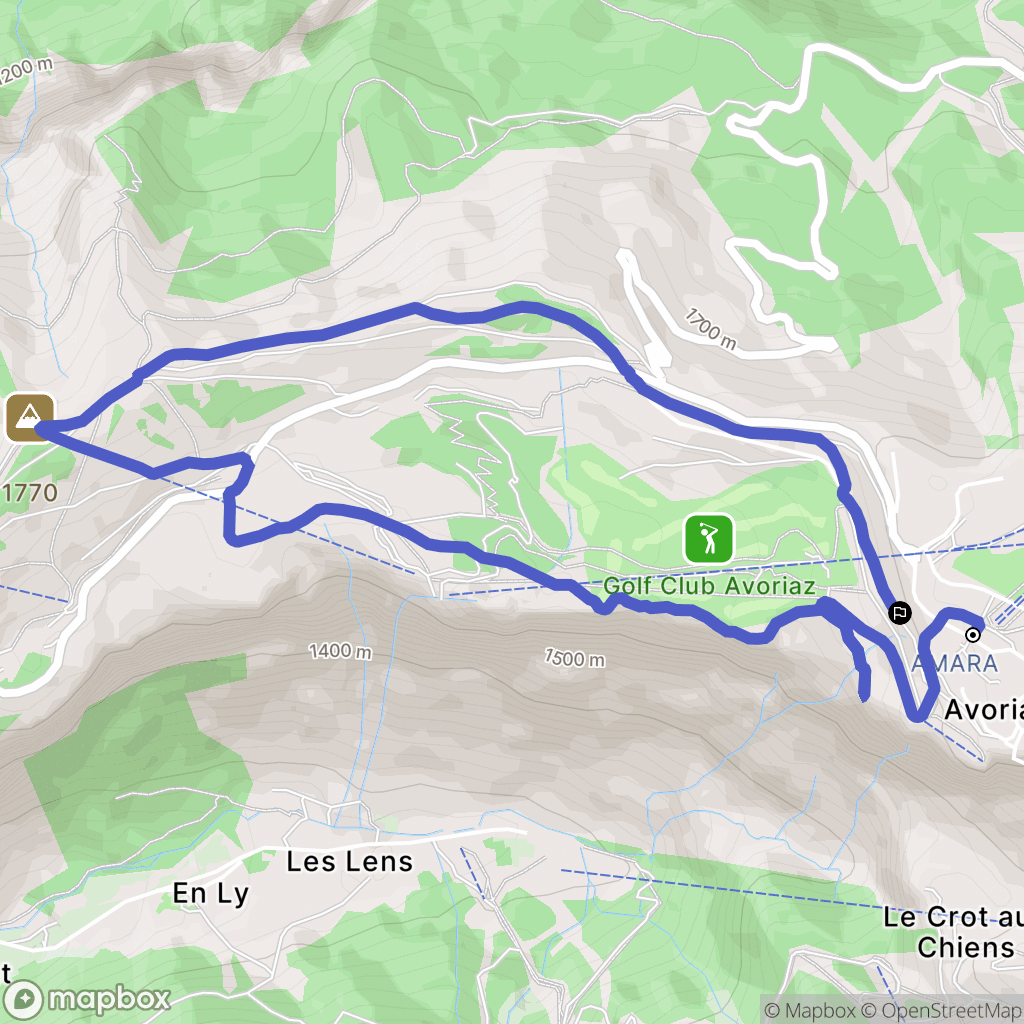 Morzine : carte du parcours de randonnée - France