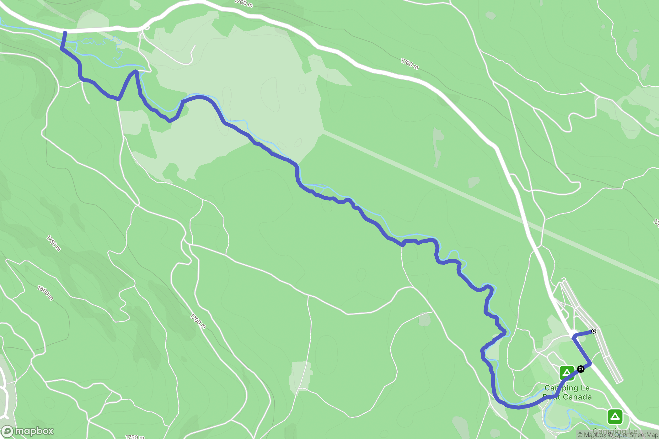 La Llagonne : carte du parcours de randonnée - France