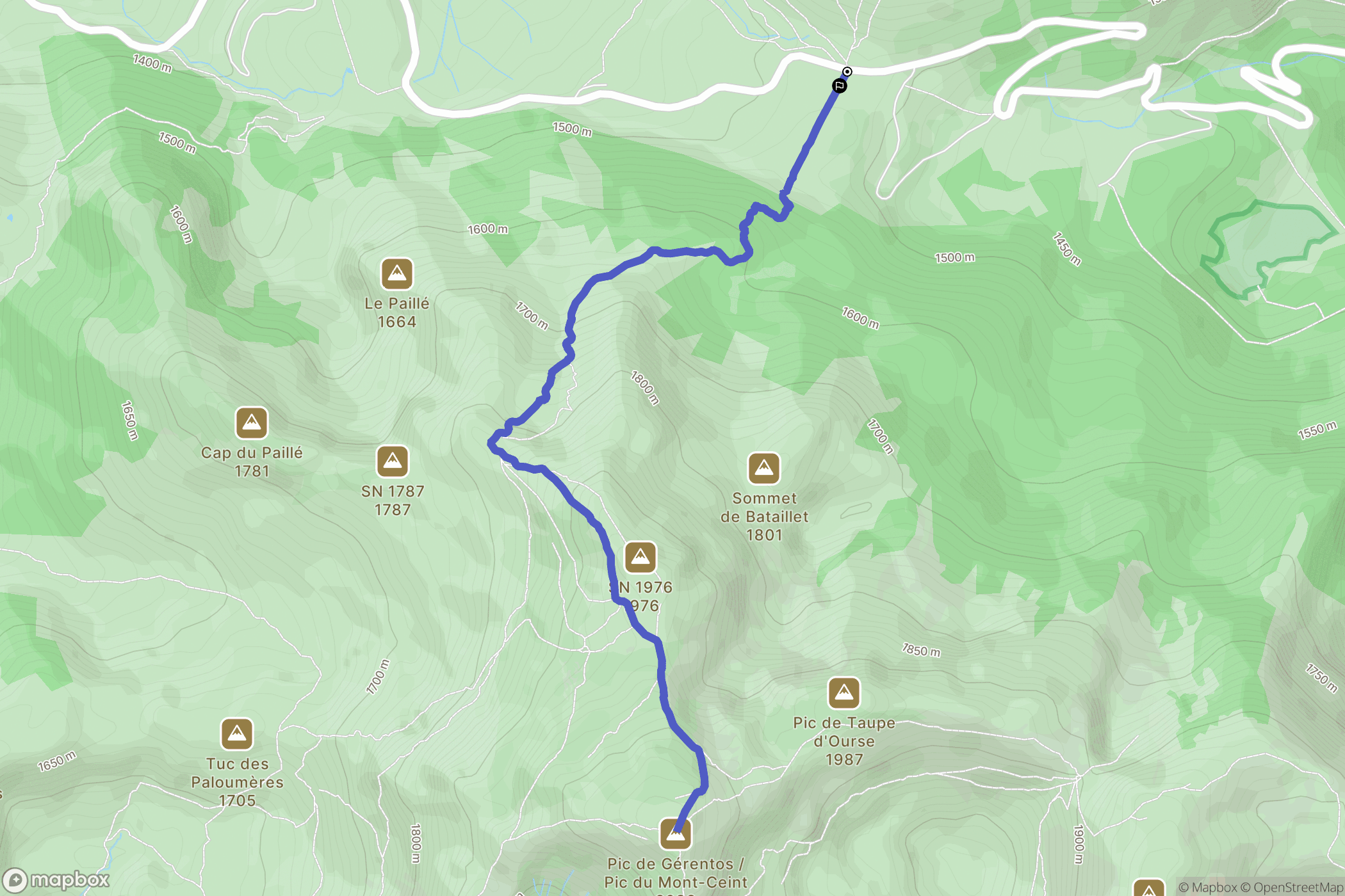 Le Port : carte du parcours de randonnée - France