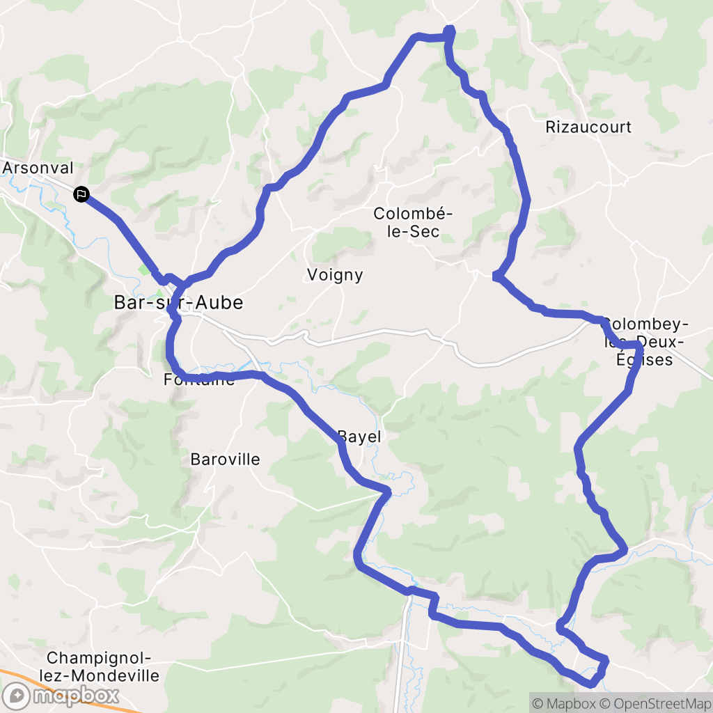 Montier-en-l'Isle : carte du parcours de randonnée - France