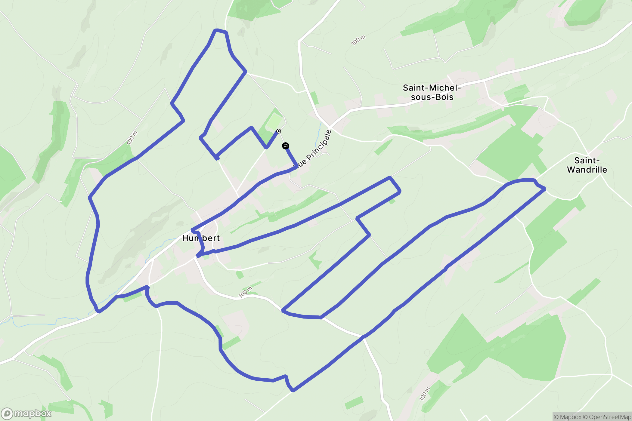 Humbert : carte du parcours de randonnée - France