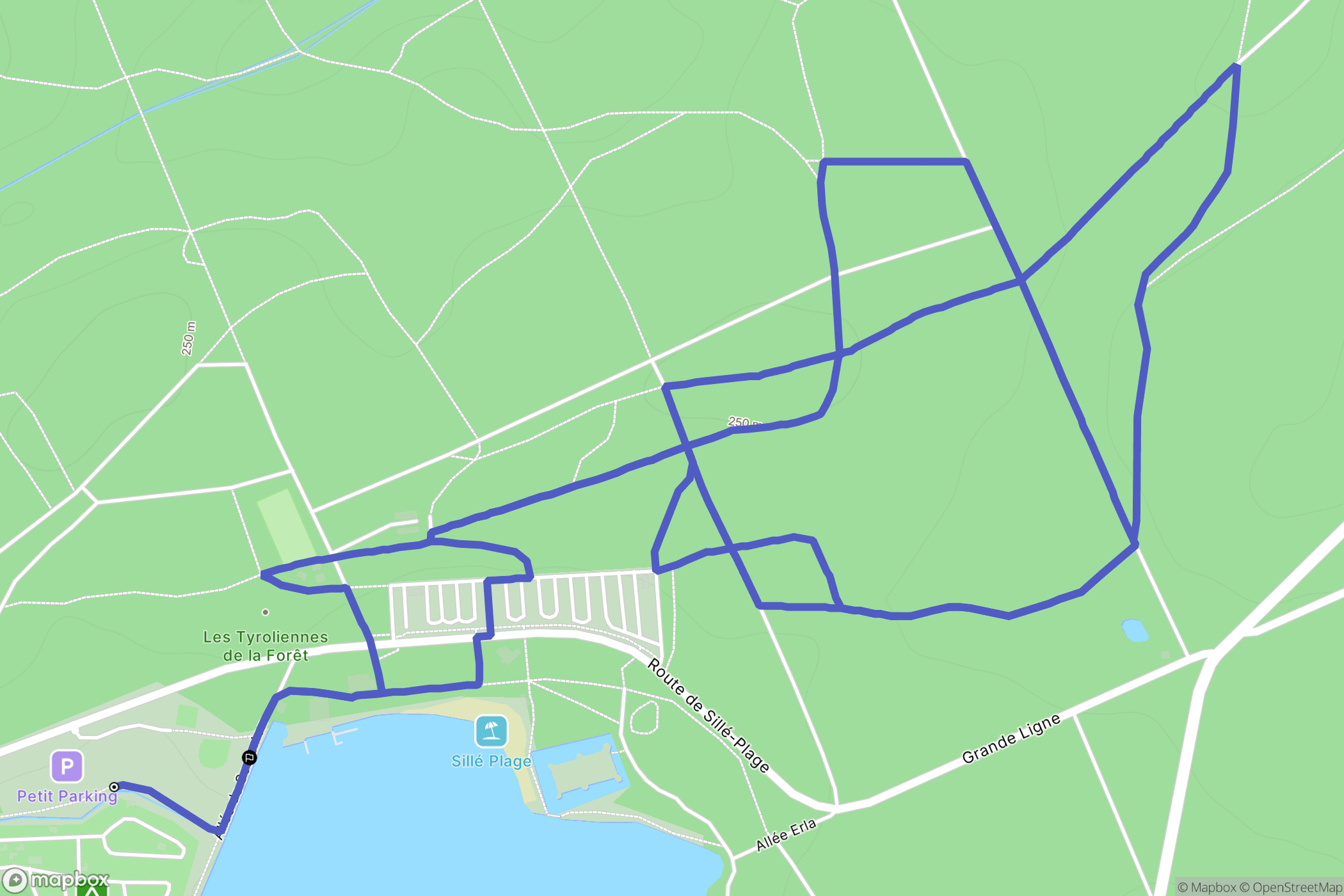 Sillé-le-Guillaume : carte du parcours de randonnée - France