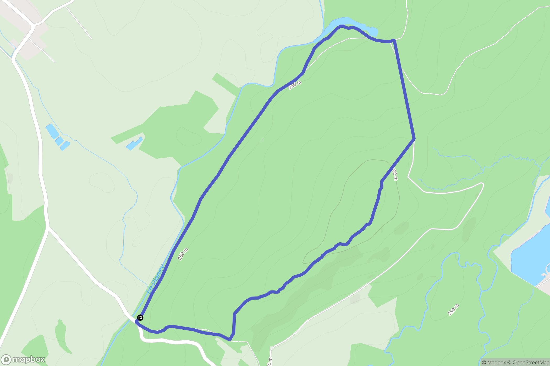 La Pisseure : carte du parcours de randonnée - France