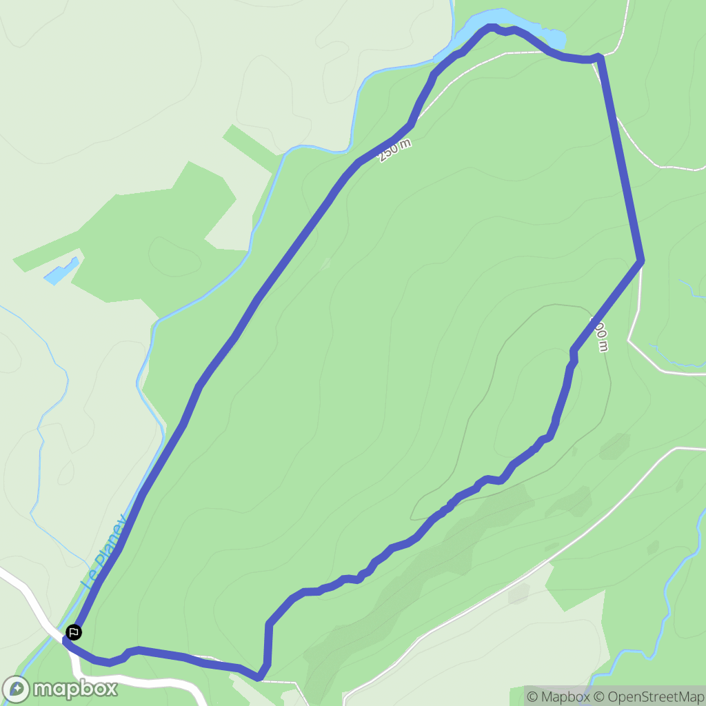 La Pisseure : carte du parcours de randonnée - France