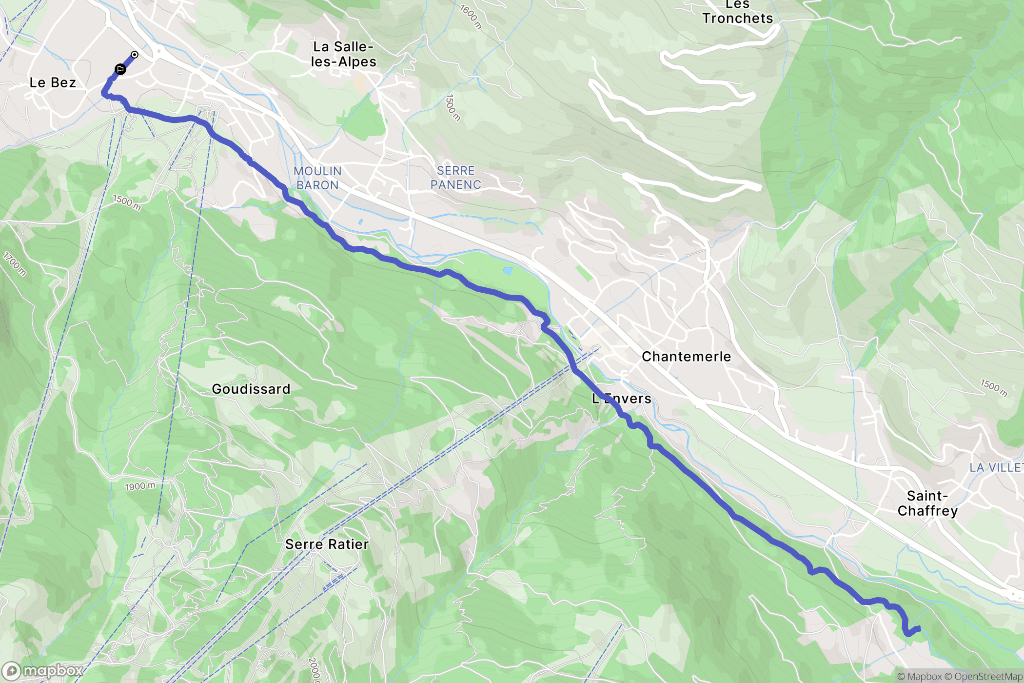 La Salle-les-Alpes : carte du parcours de randonnée - France