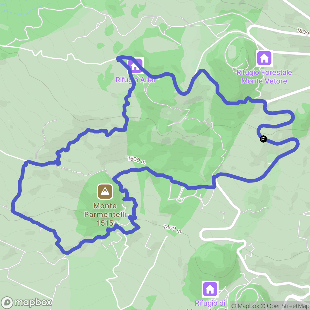 : carte du parcours de randonnée - Italy