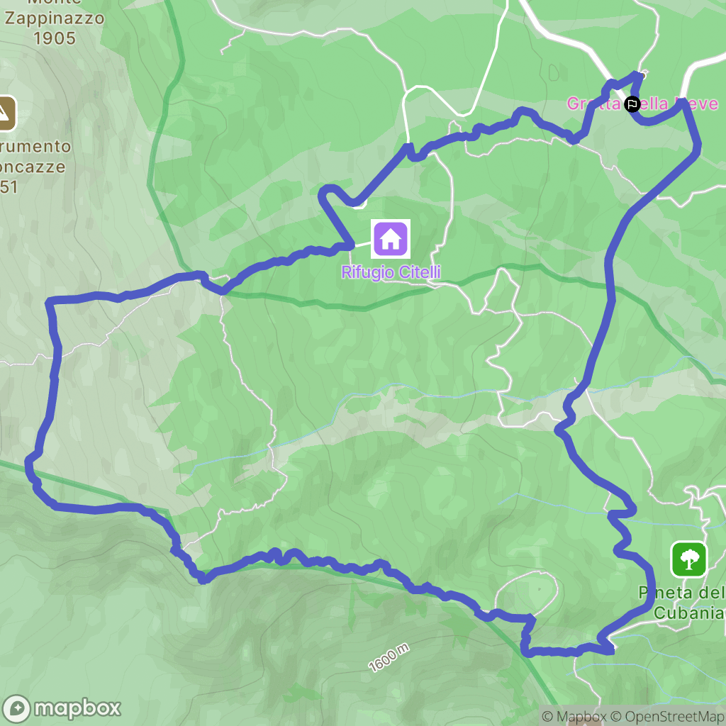  : carte du parcours de randonnée - Italy