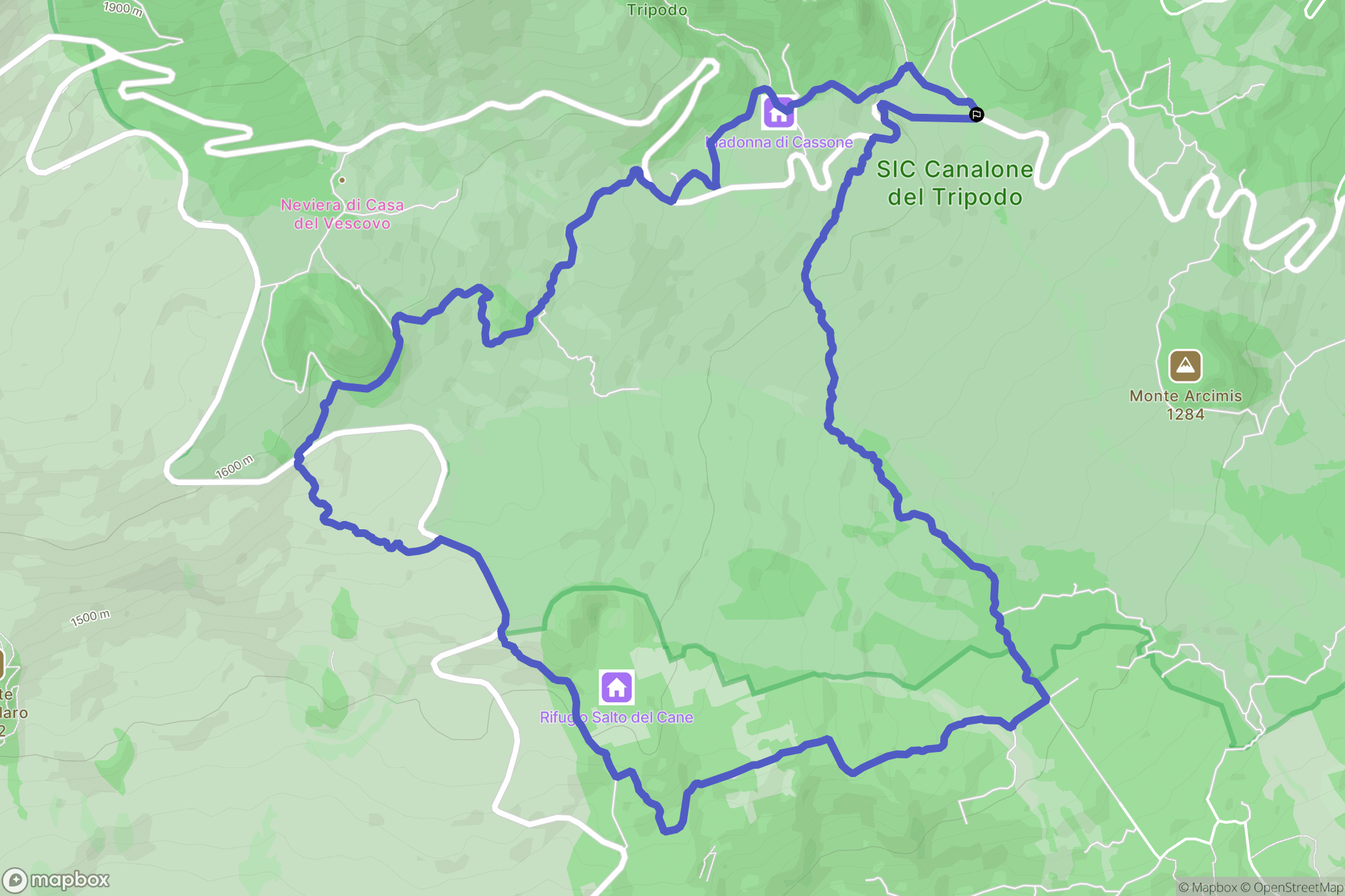  : carte du parcours de randonnée - Italy