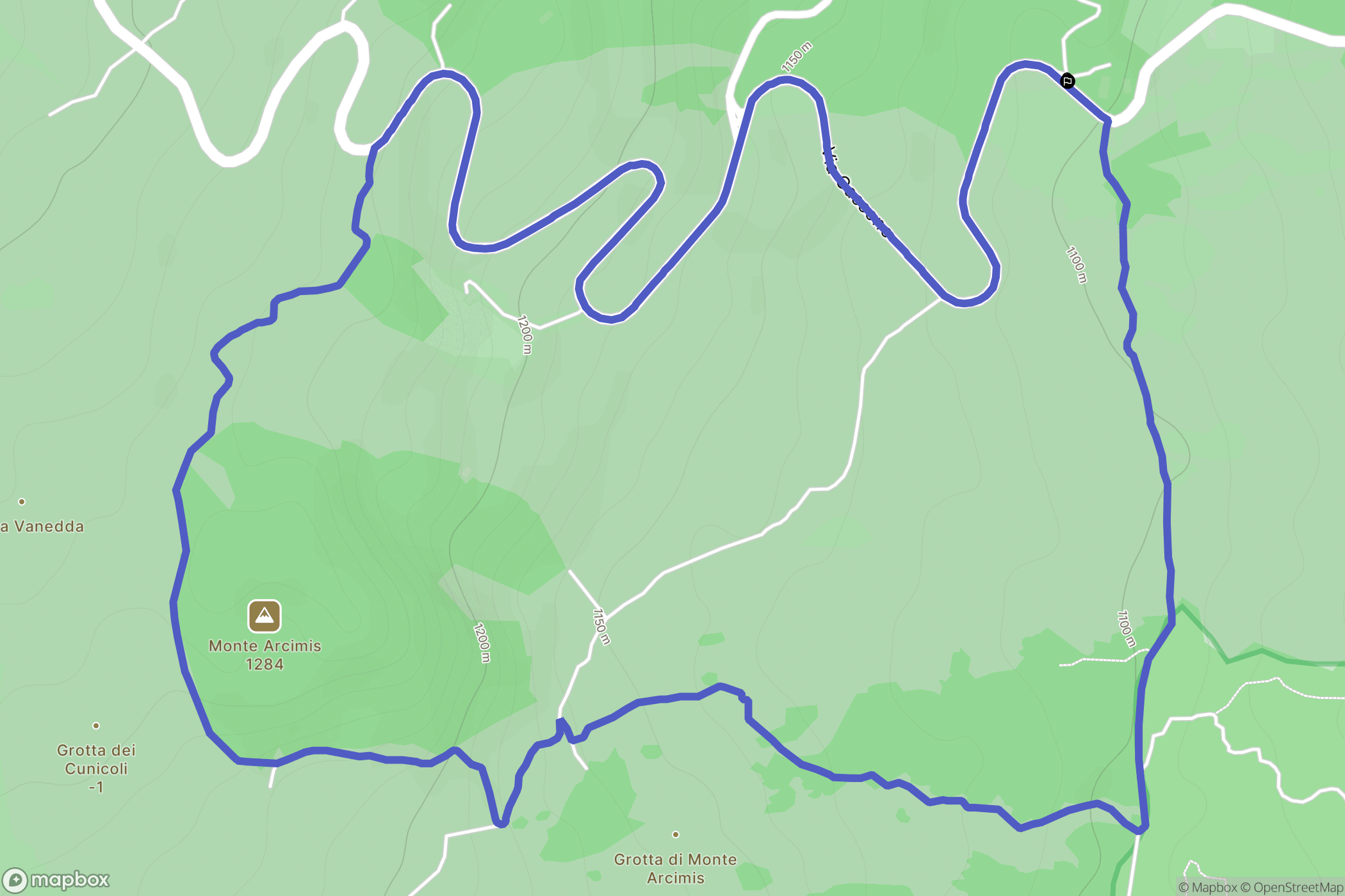 : carte du parcours de randonnée - Italy