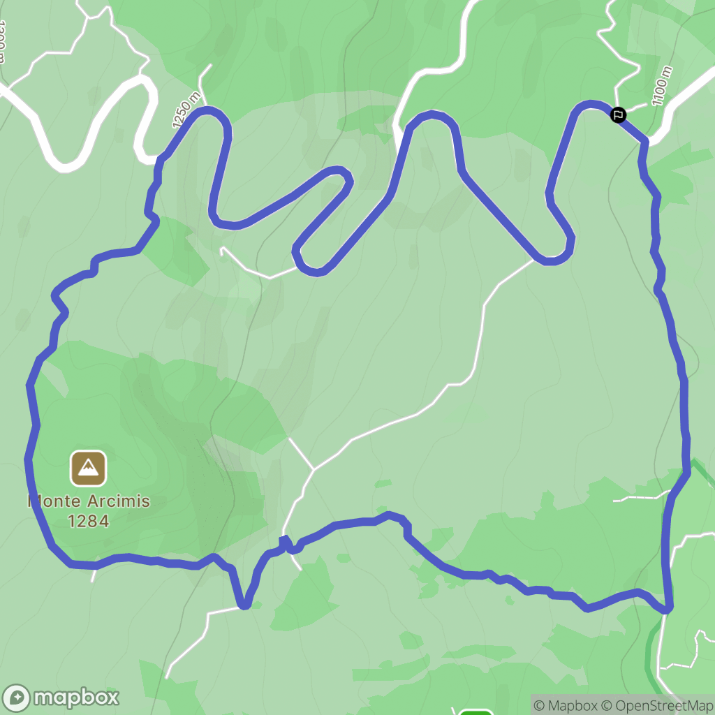 : carte du parcours de randonnée - Italy