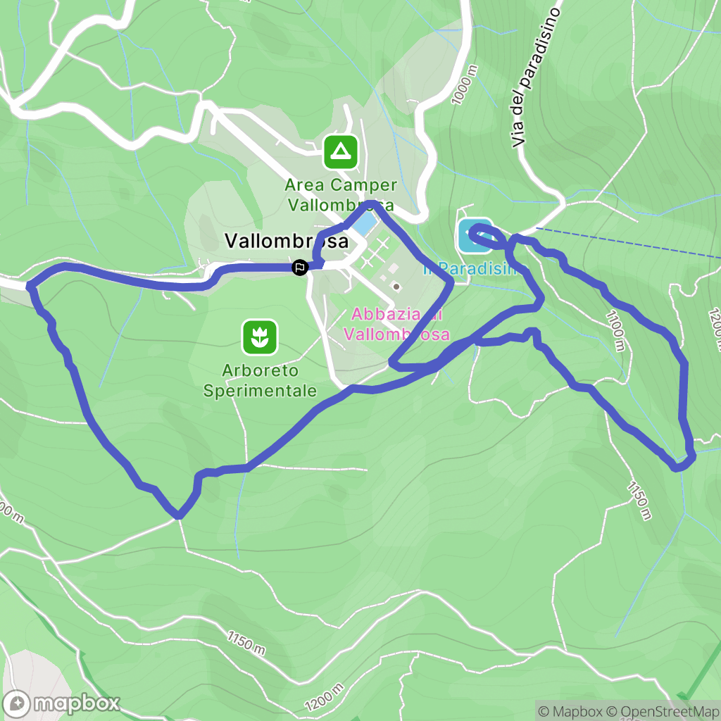 Vallombrosa : carte du parcours de randonnée - Italy
