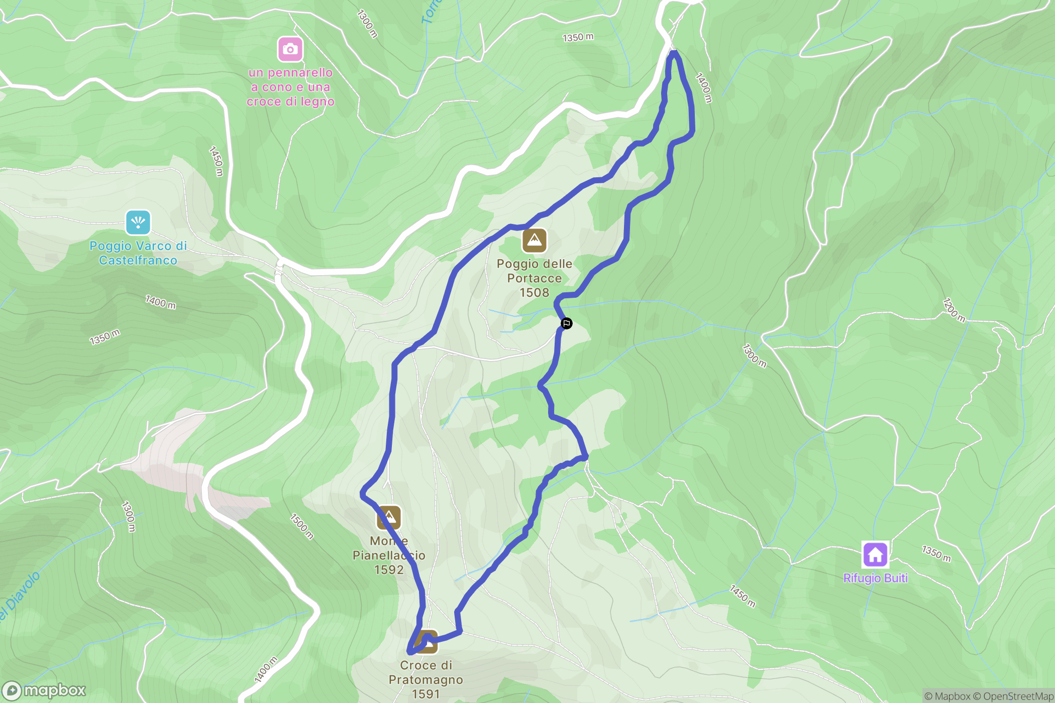  : carte du parcours de randonnée - Italy