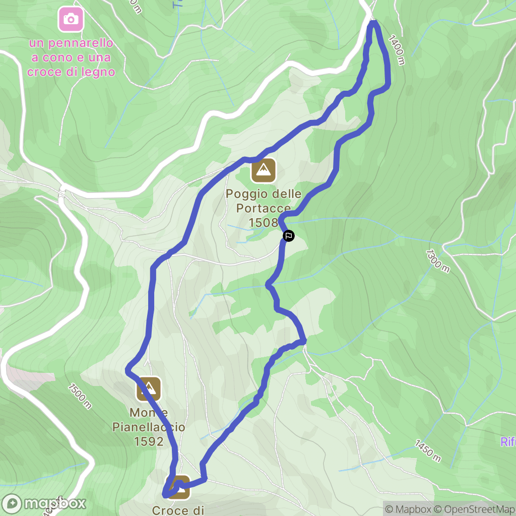 : carte du parcours de randonnée - Italy