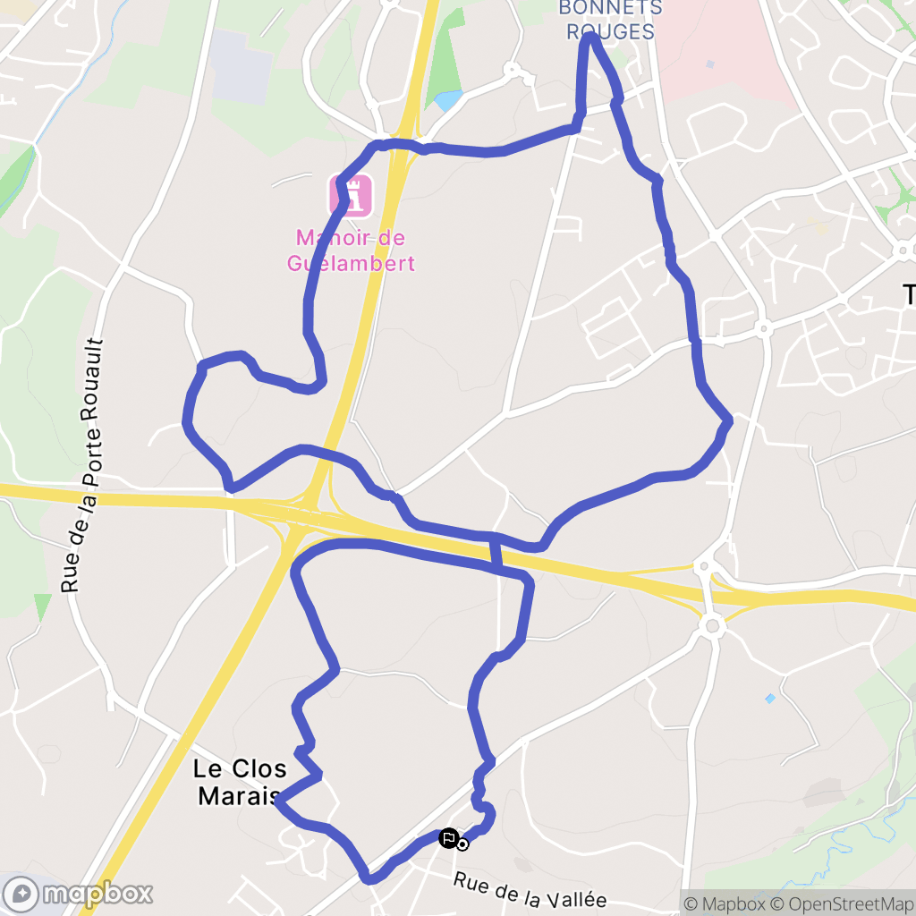 Plédran : carte du parcours de randonnée - France